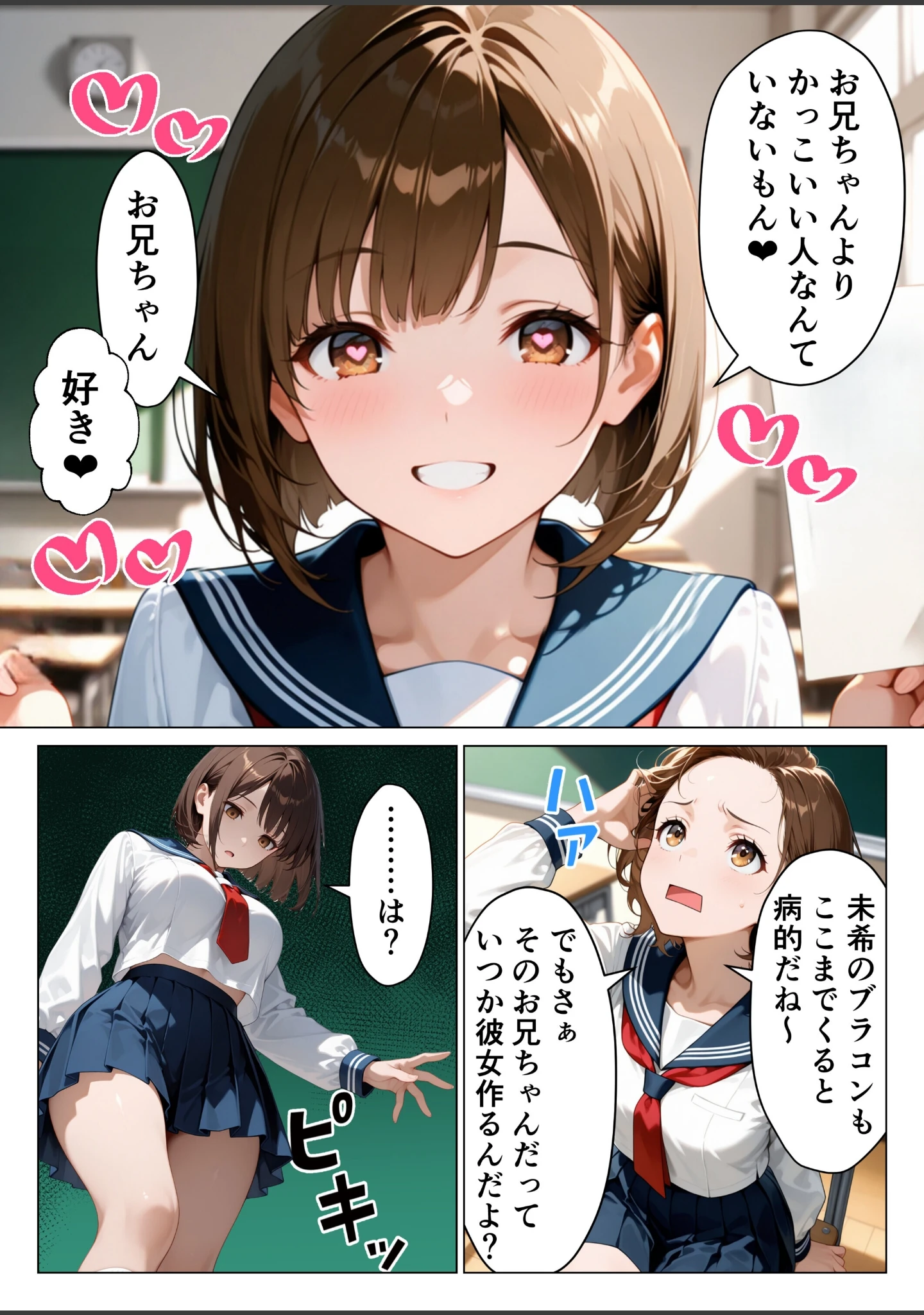 「俺のことが大好きな爆乳妹と生ハメしたら中出しあまあまセックスに発展した話【モザイク版】」（りんごパイ） 試し読み 3ページ目