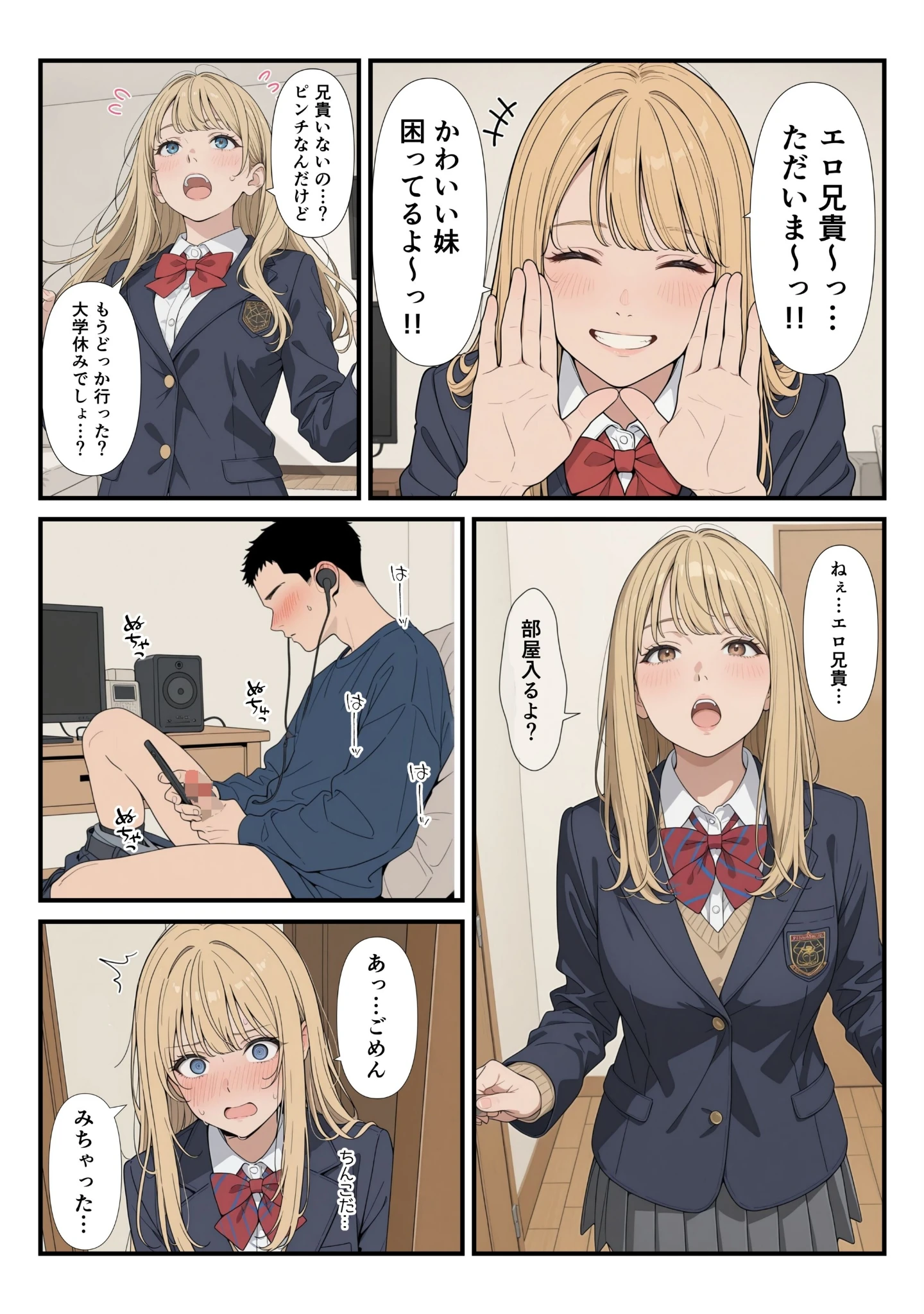 「家に帰ったらJKがいた！！しかも二人！！【モザイク版】」（禁断の果実） 試し読み 14ページ目