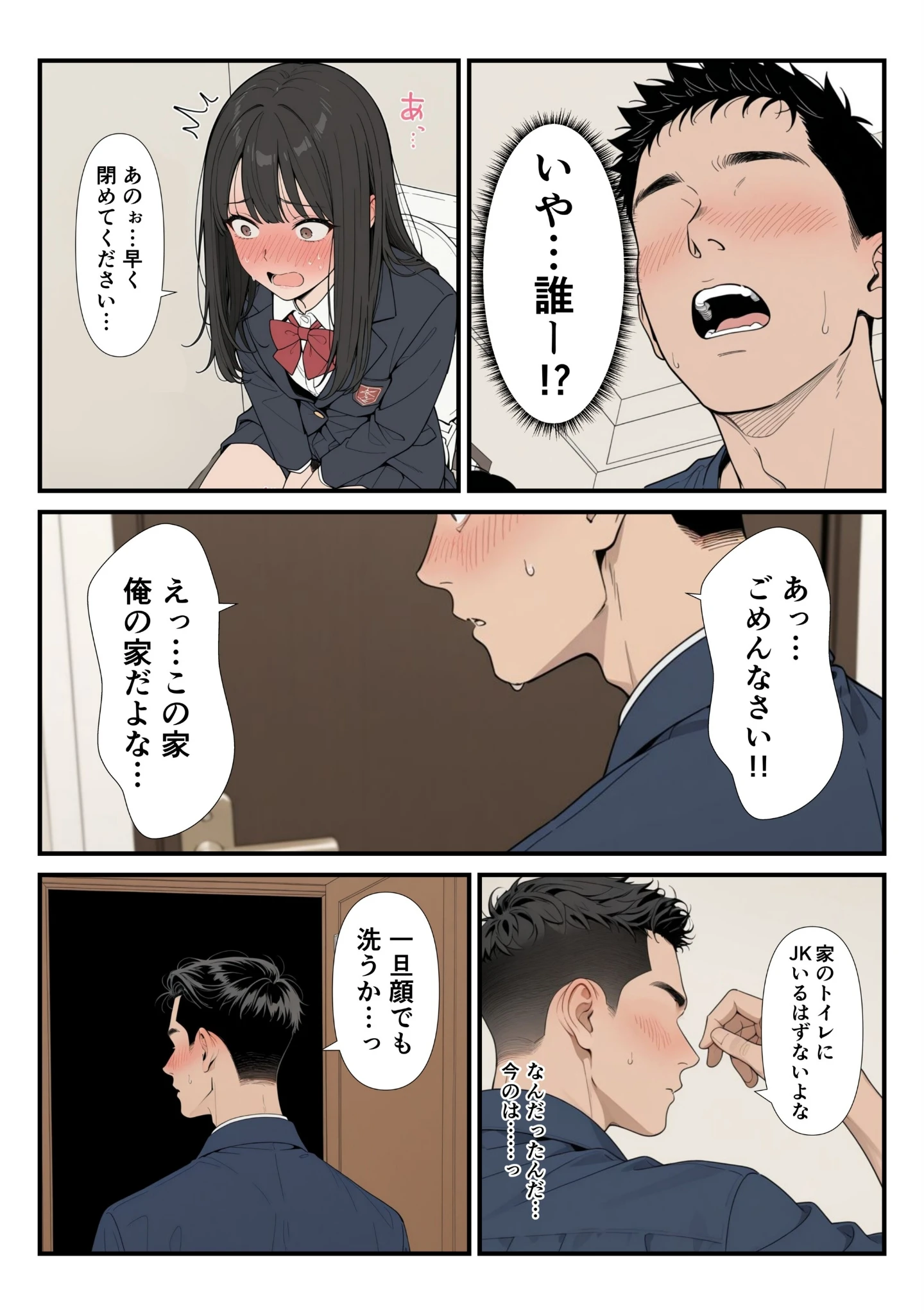 「家に帰ったらJKがいた！！しかも二人！！【モザイク版】」（禁断の果実） 試し読み 5ページ目