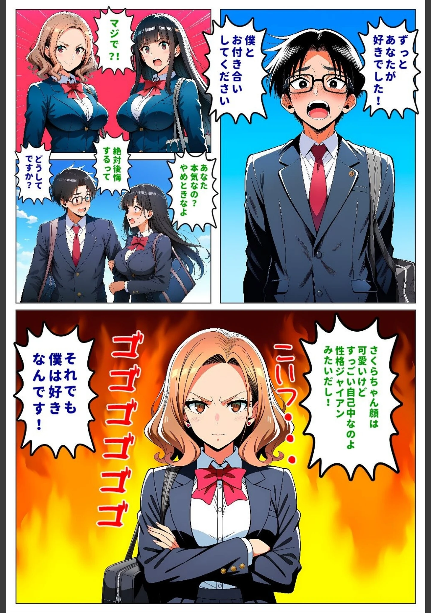 「委員長とギャルがセックス勝負【モザイク版】」（暇人クラブ） 試し読み 3ページ目