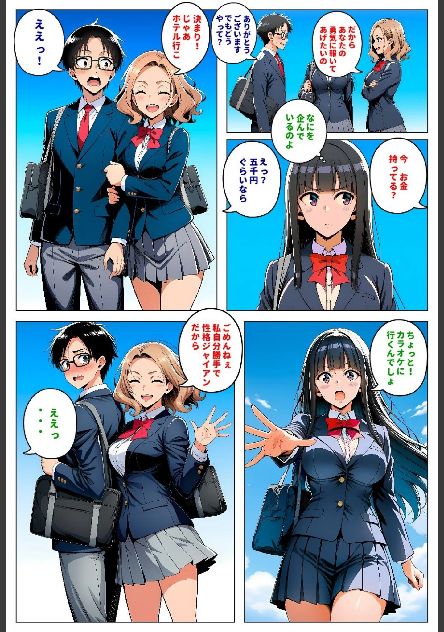 「委員長とギャルがセックス勝負【モザイク版】」（暇人クラブ） 試し読み 6ページ目