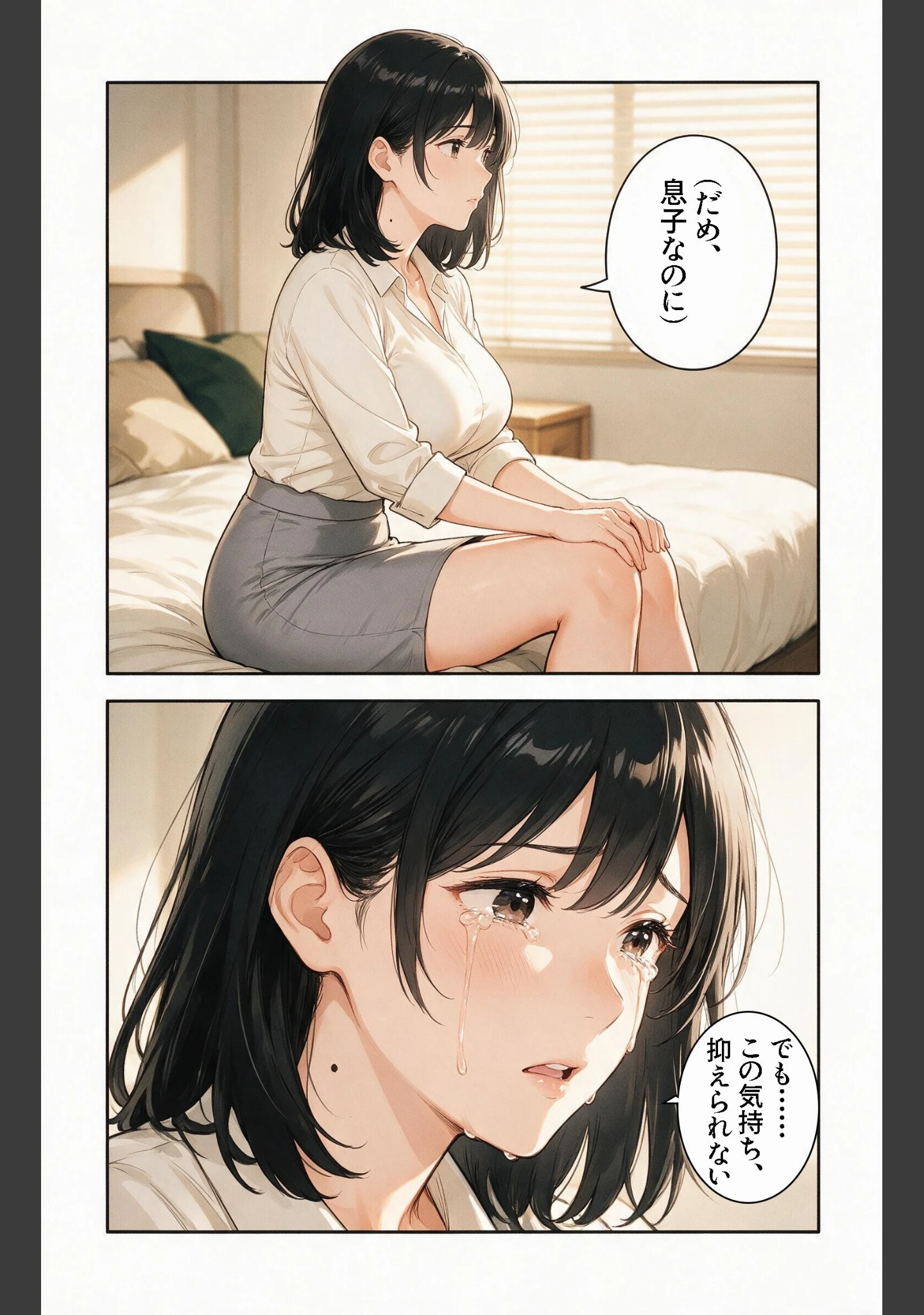 「淡白だと思ってたおっぱいの大きい義母と炬燵で足が触れたら中出しHさせてくれた話【モザイク版】（単話）」（藤白すずり） 試し読み 11ページ目