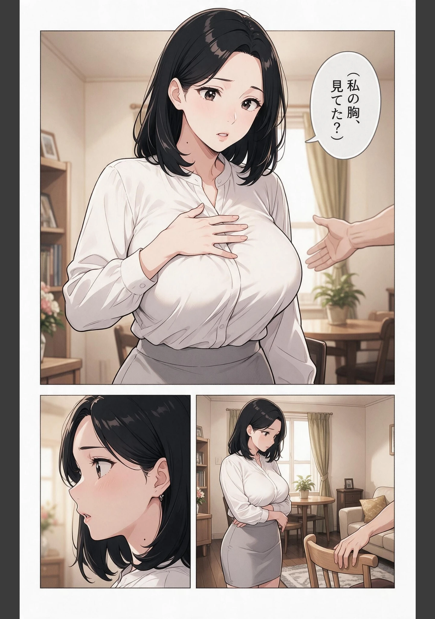 「淡白だと思ってたおっぱいの大きい義母と炬燵で足が触れたら中出しHさせてくれた話【モザイク版】（単話）」（藤白すずり） 試し読み 7ページ目