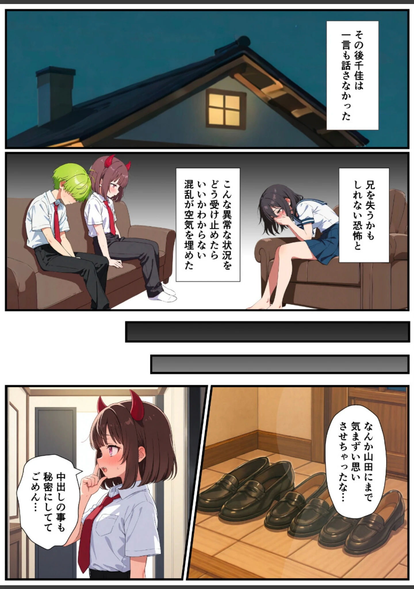 「突然淫魔になったおれが妹にメス堕ちさせられる話【白抜き修正版】」（悪魔ほろほろ） 試し読み 11ページ目