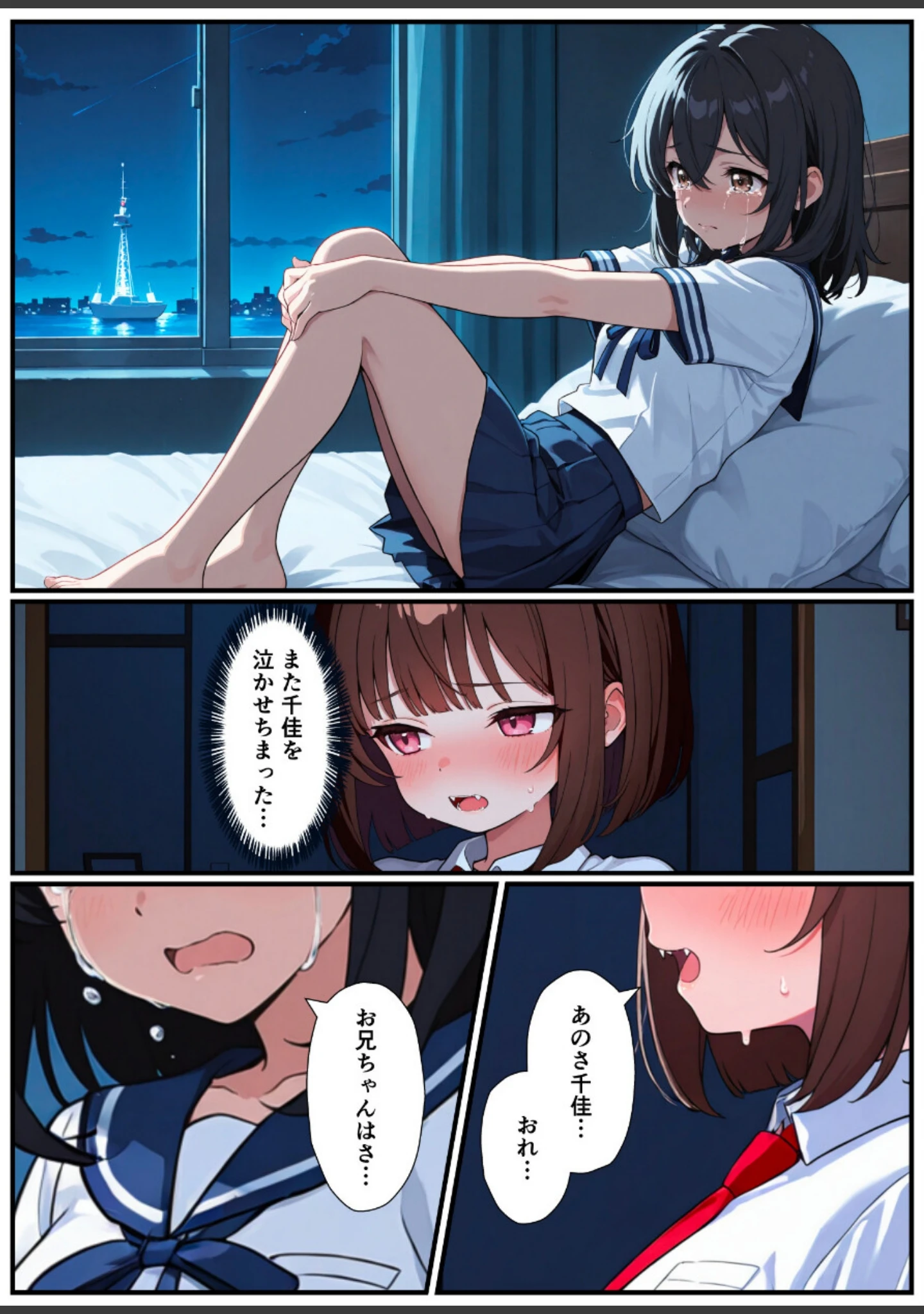 「突然淫魔になったおれが妹にメス堕ちさせられる話【白抜き修正版】」（悪魔ほろほろ） 試し読み 14ページ目