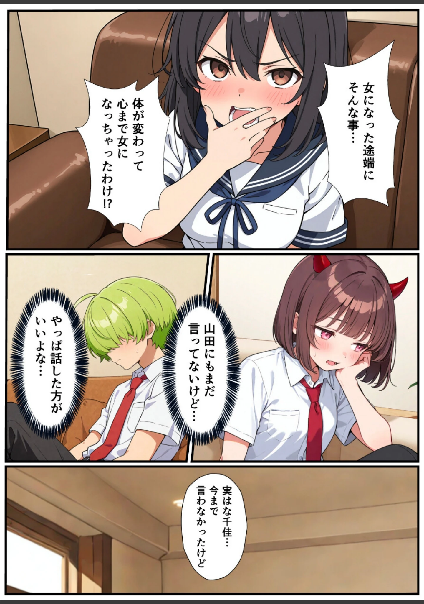 「突然淫魔になったおれが妹にメス堕ちさせられる話【白抜き修正版】」（悪魔ほろほろ） 試し読み 7ページ目