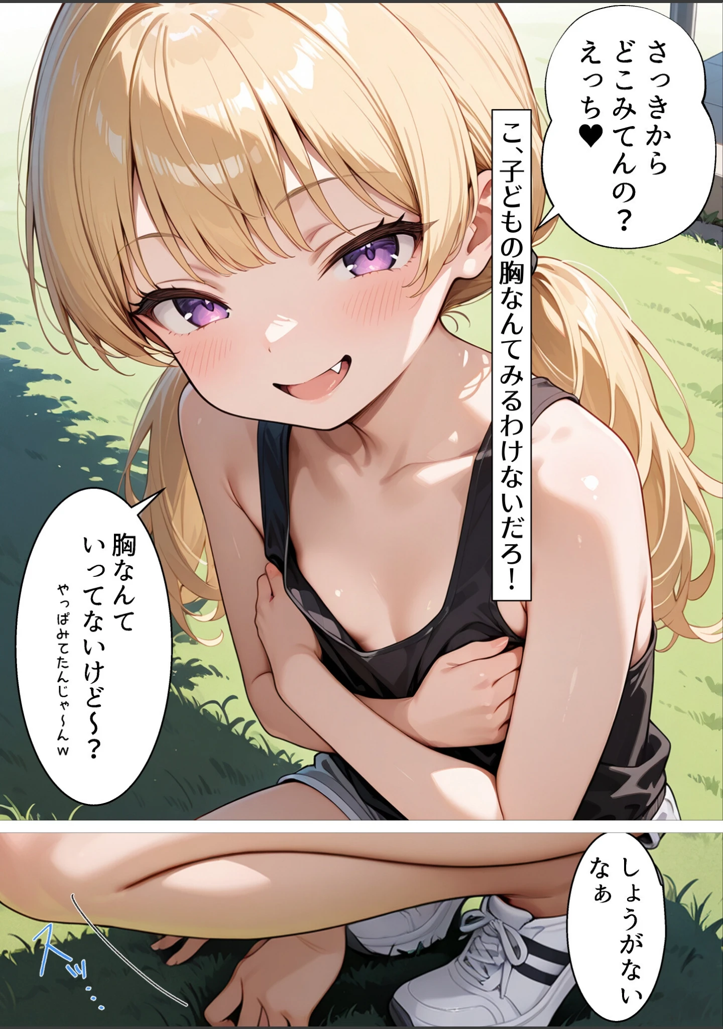 「失恋したら生意気メスガキ少女と煽られわからされSEXできました。【白抜き修正版】」（メスガキっ娘ぐらし） 試し読み 4ページ目