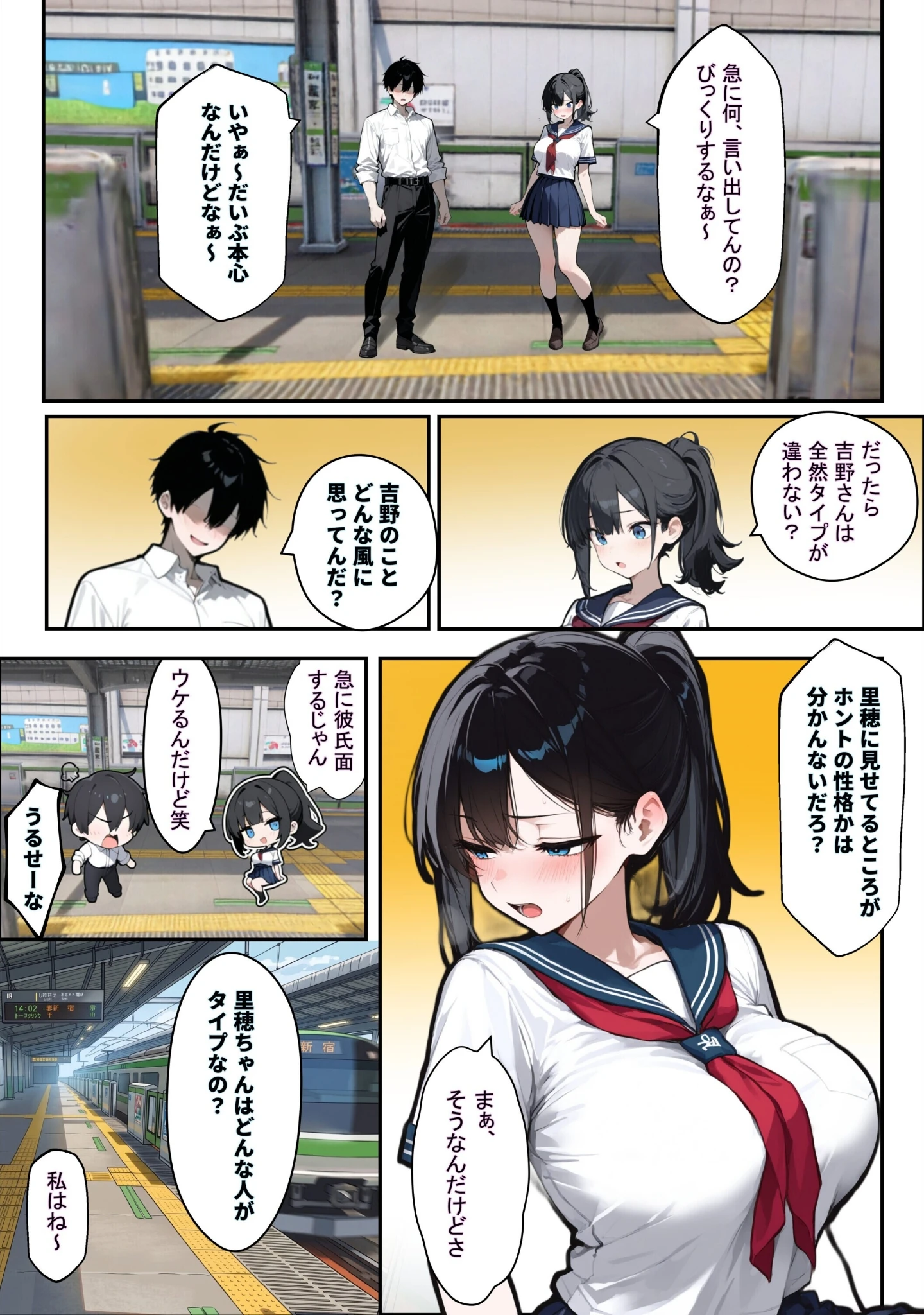 「他校で噂のヤリ〇ンちゃんが寝取りに来たので、仕方な〜くマ〇コを貸してもらった件【白抜き修正版】」（ロマンガールズ） 試し読み 14ページ目