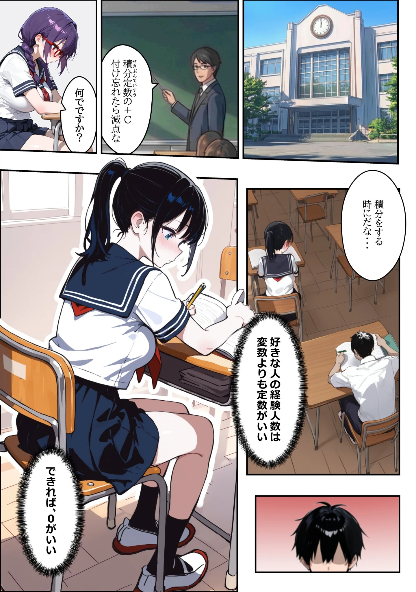 「他校で噂のヤリ〇ンちゃんが寝取りに来たので、仕方な〜くマ〇コを貸してもらった件【白抜き修正版】」（ロマンガールズ） 試し読み 3ページ目
