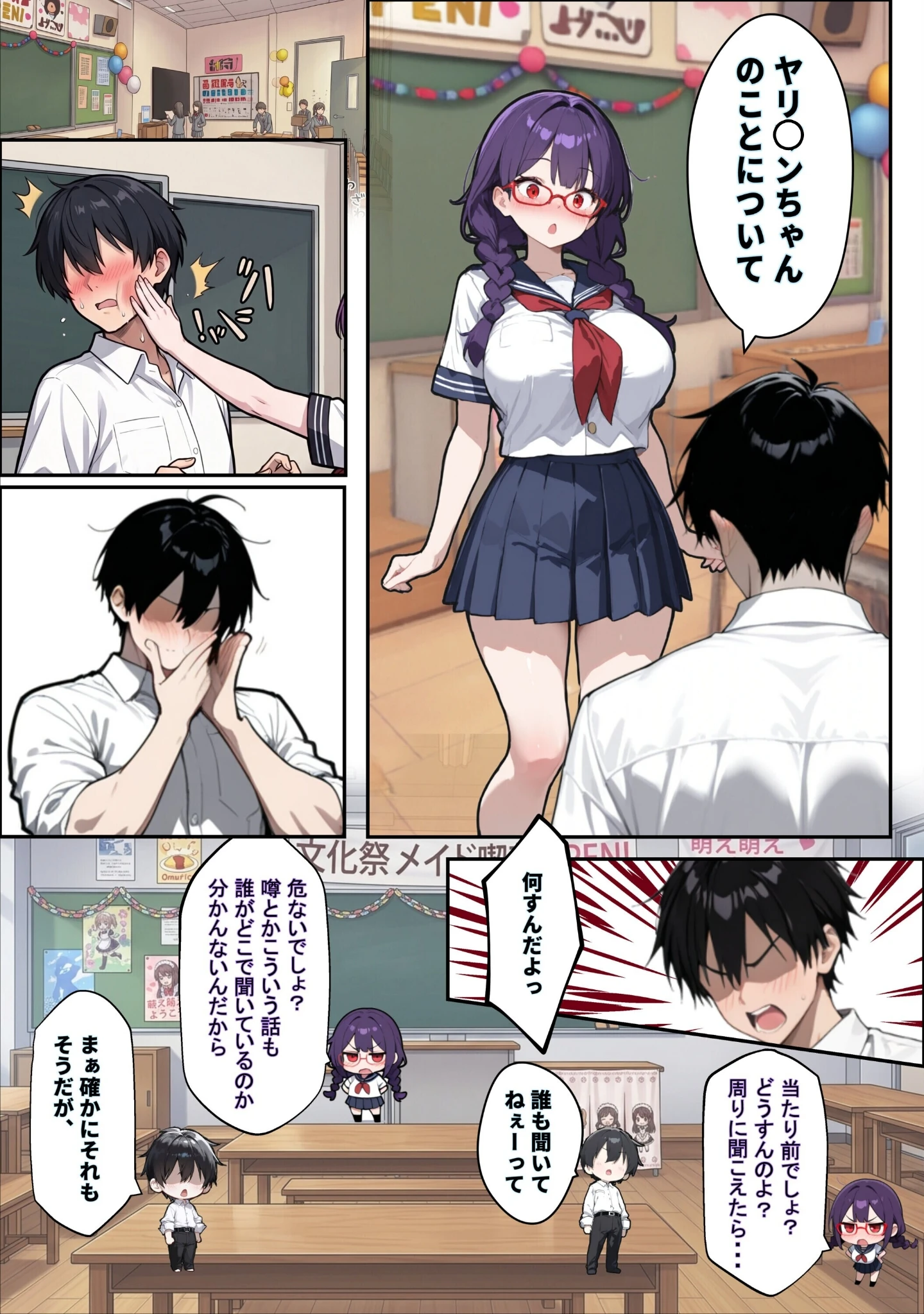 「他校で噂のヤリ〇ンちゃんが寝取りに来たので、仕方な〜くマ〇コを貸してもらった件【白抜き修正版】」（ロマンガールズ） 試し読み 9ページ目