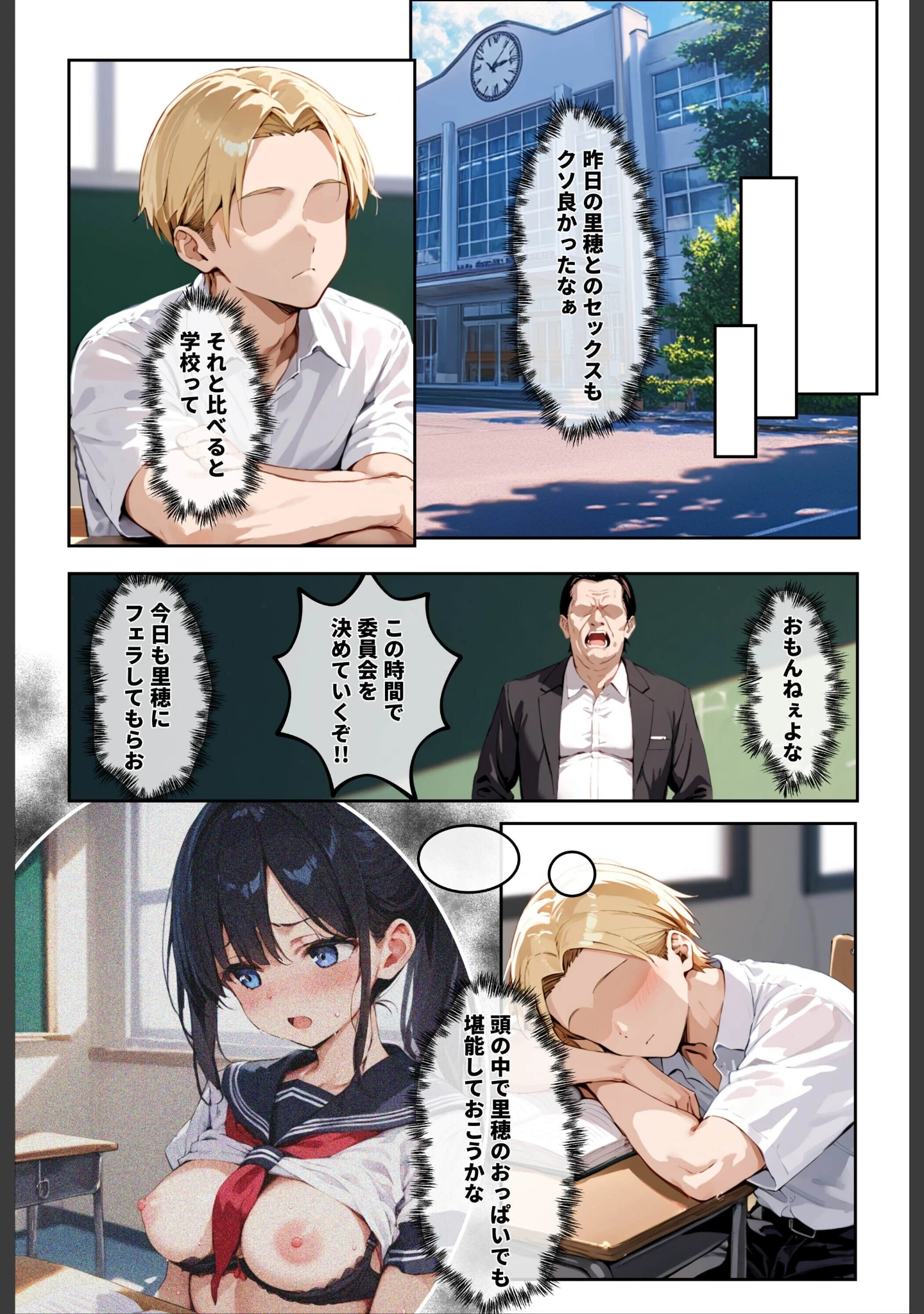 「「3秒だけ好きにシていい」と言ったデカパイ委員長の寝取られマ〇コを貸してもらった件【白抜き修正版】」（ロマンガールズ） 試し読み 13ページ目