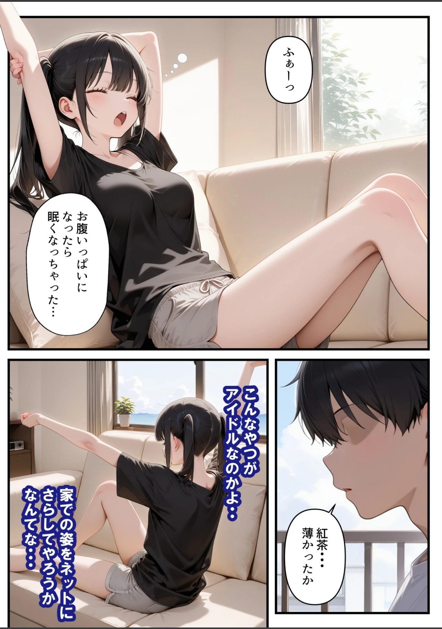 「めちゃくちゃ生意気な現役学生アイドルの妹パンツでシコってたら…【白抜き修正版】」（ルミナ） 試し読み 12ページ目