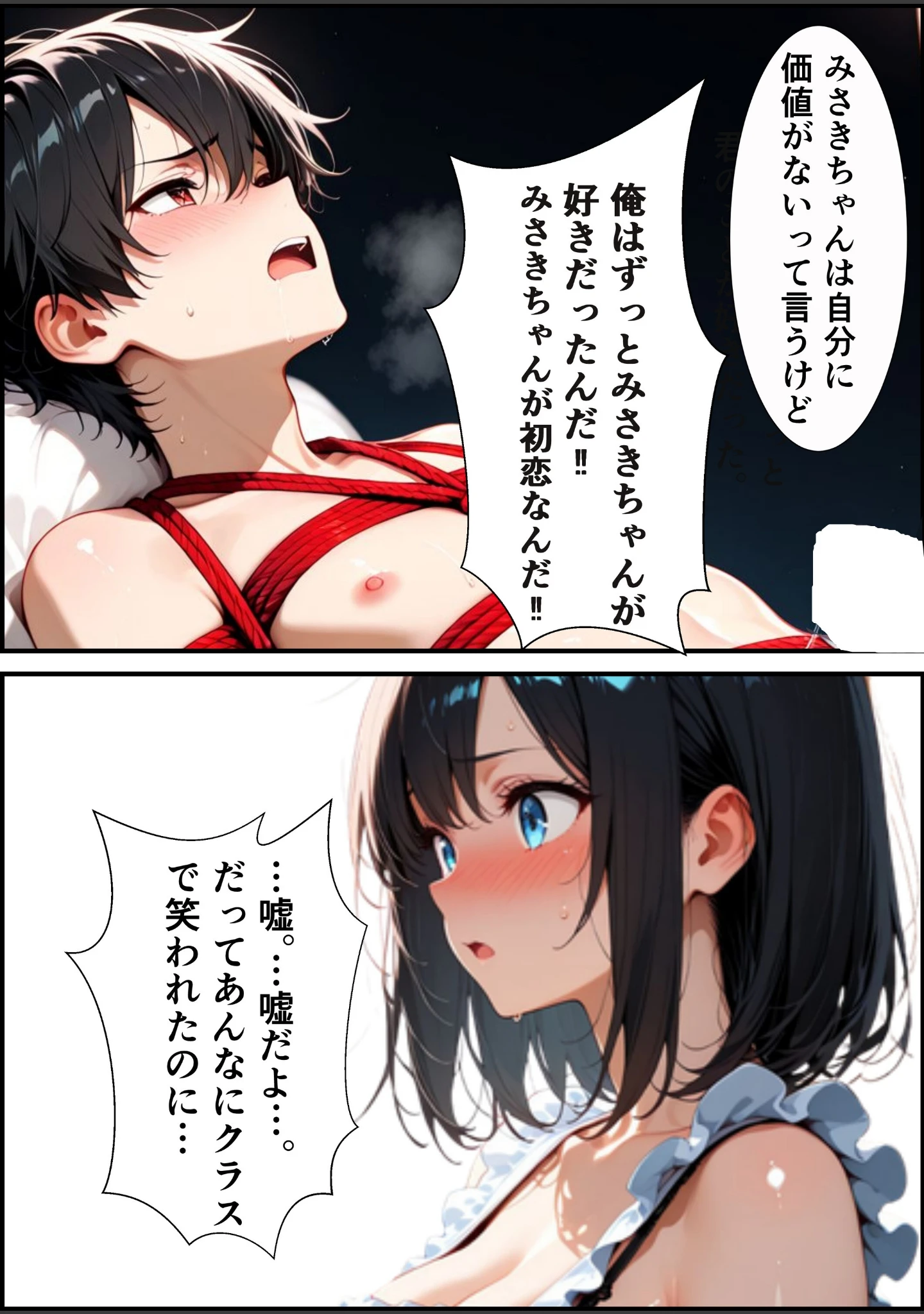 「潔癖デリヘル嬢〜縄で拘束された僕が生ハメしてメス堕ちさせる話【白抜き修正版】（単話）」（むちプリギャル舎） 試し読み 14ページ目