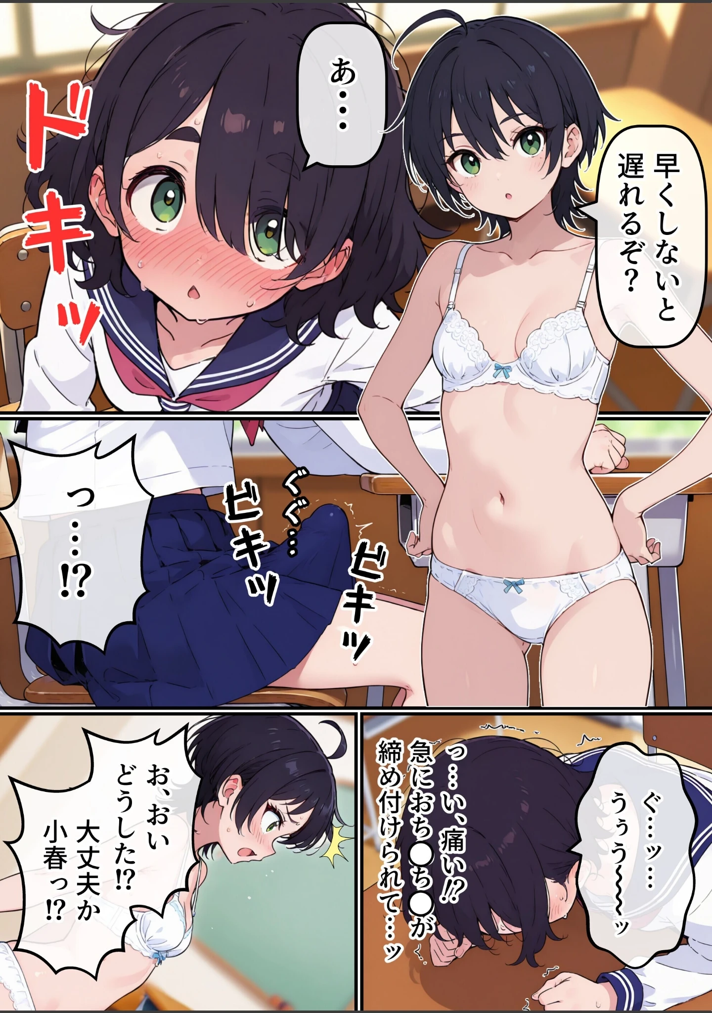 「地味なオタク女子にチ〇ポが生えてこれまで縁のなかったSEXにドハマりする【白抜き修正版】」（浴衣のしのぎ） 試し読み 6ページ目