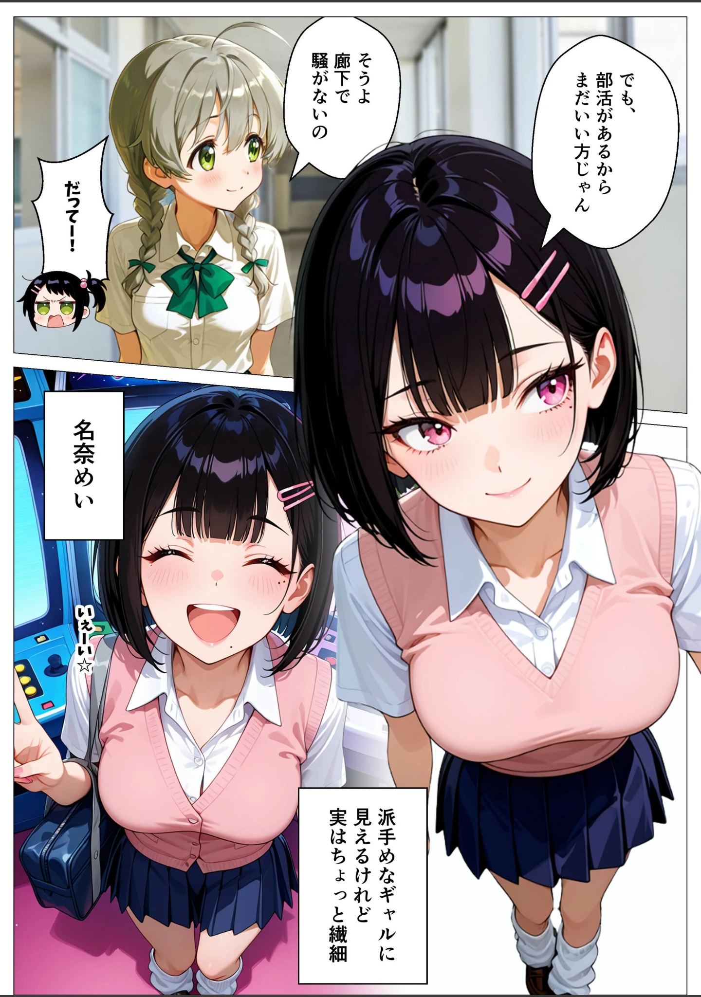 「モブの俺、茶道部で一軍ギャル3人組の罰ゲーム対象になった話【モザイク版】」（オナット製造） 試し読み 3ページ目