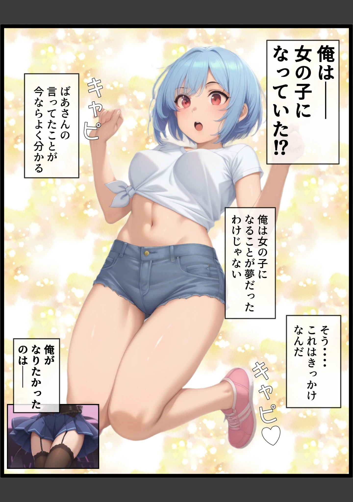 「TSしてシたいこと〜トップアイドルになりたくて枕営業で快楽堕ちする話〜【モザイク版】」（AIでも愛はある） 試し読み 3ページ目
