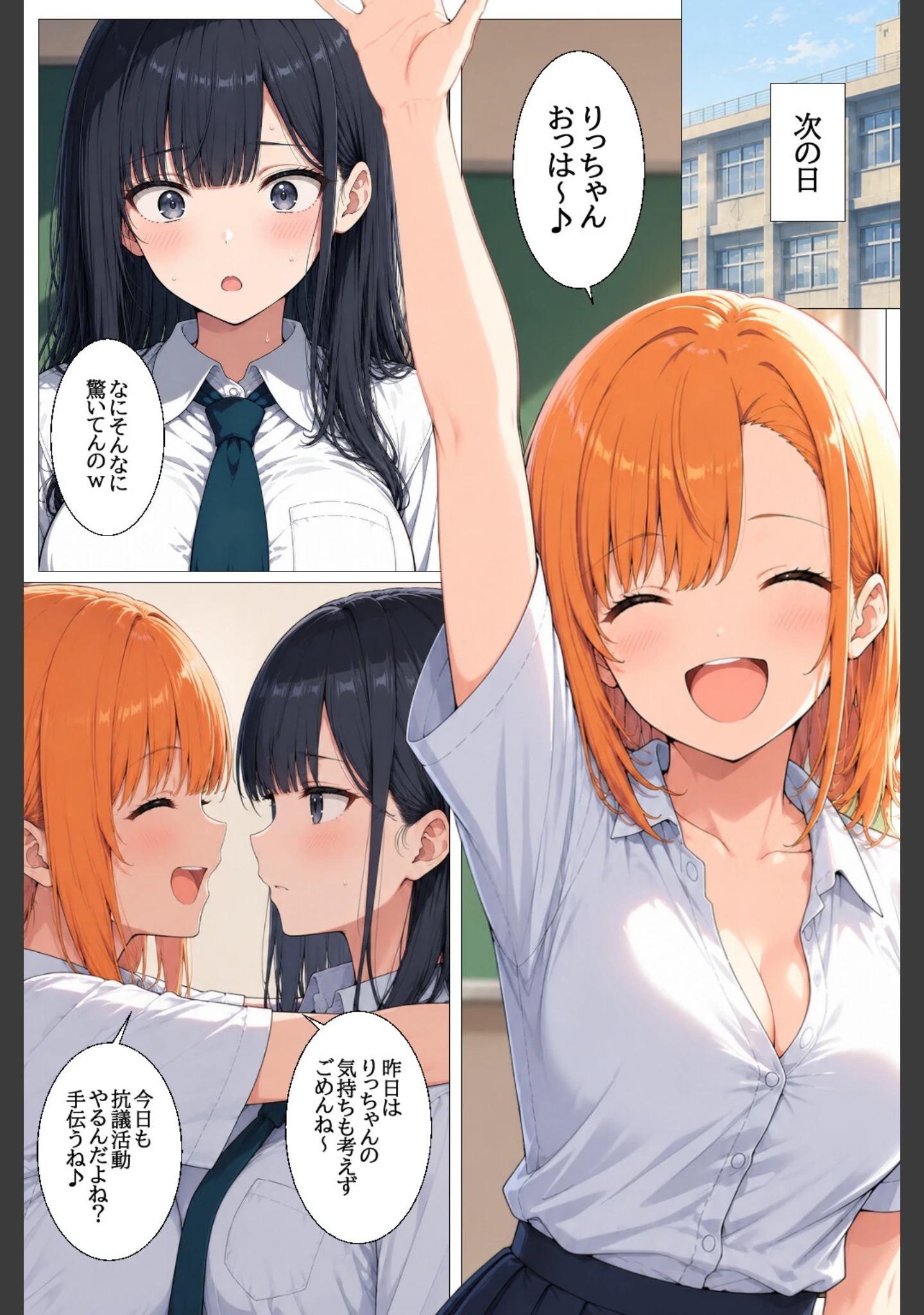 「子作り必須の異常な学園で反対派だった女子がメス堕ちする話【棒消し修正版】」（ヒロインファクトリー） 試し読み 13ページ目