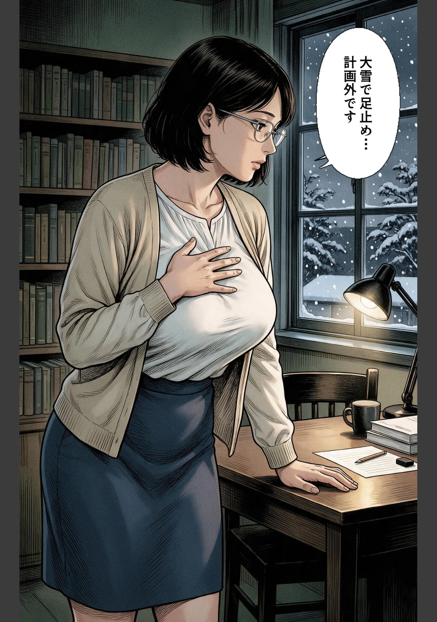 「淡白だと思ってた爆乳家庭教師のお姉さんと大雪で足止めされたら孕ませてって懇願された話【モザイク版】（単話）」（神鳴もえぎ） 試し読み 7ページ目
