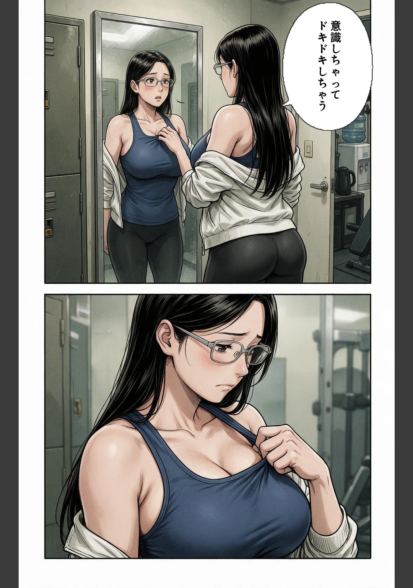 「無防備すぎる巨乳ジムのお姉さんに給湯室で呼び止められたら上に跨がられて搾られた話【モザイク版】（単話）」（神鳴もえぎ） 試し読み 8ページ目