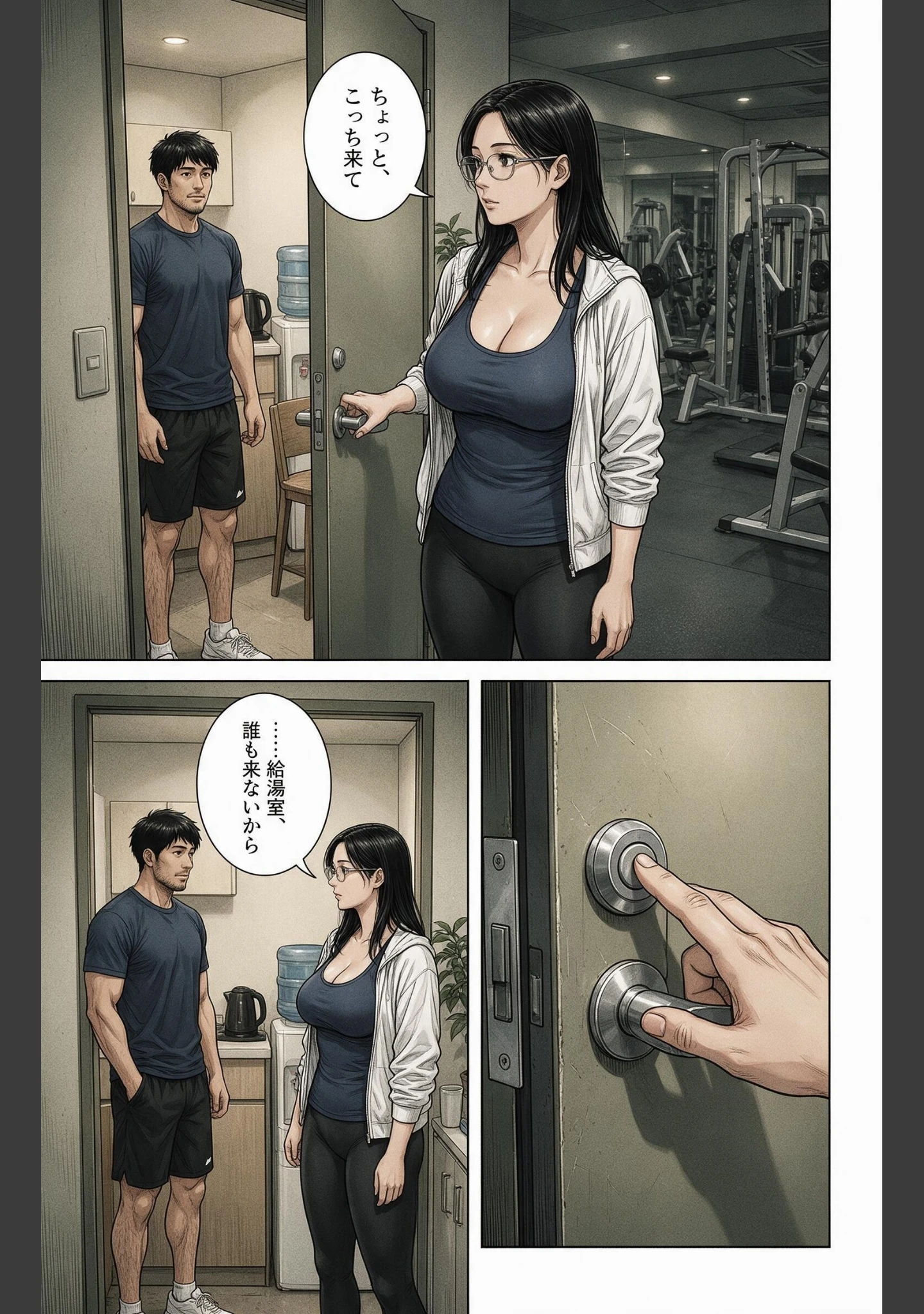 「無防備すぎる巨乳ジムのお姉さんに給湯室で呼び止められたら上に跨がられて搾られた話【モザイク版】（単話）」（神鳴もえぎ） 試し読み 9ページ目