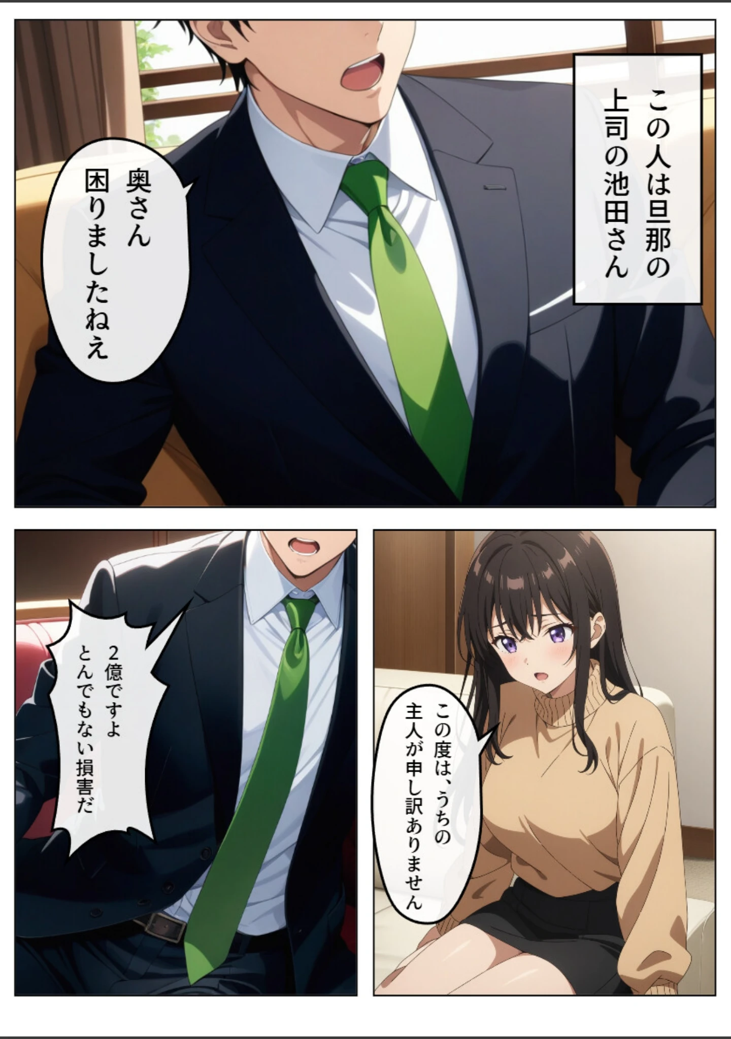 「旦那の借金返済のために…【白抜き修正版】」（憧れ委員会） 試し読み 2ページ目