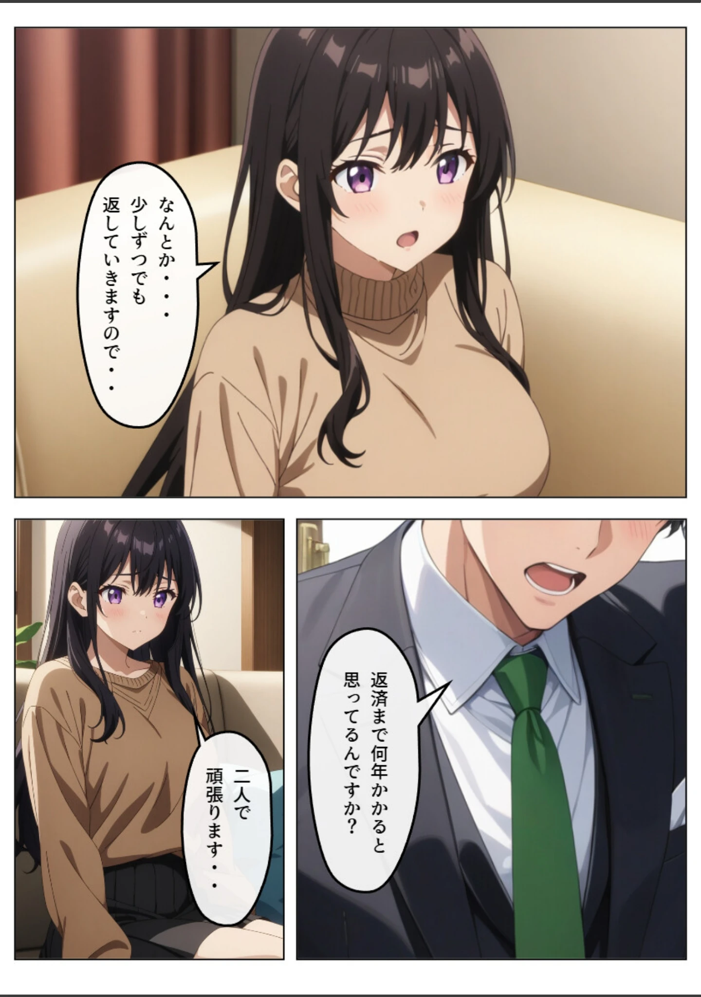 「旦那の借金返済のために…【白抜き修正版】」（憧れ委員会） 試し読み 3ページ目