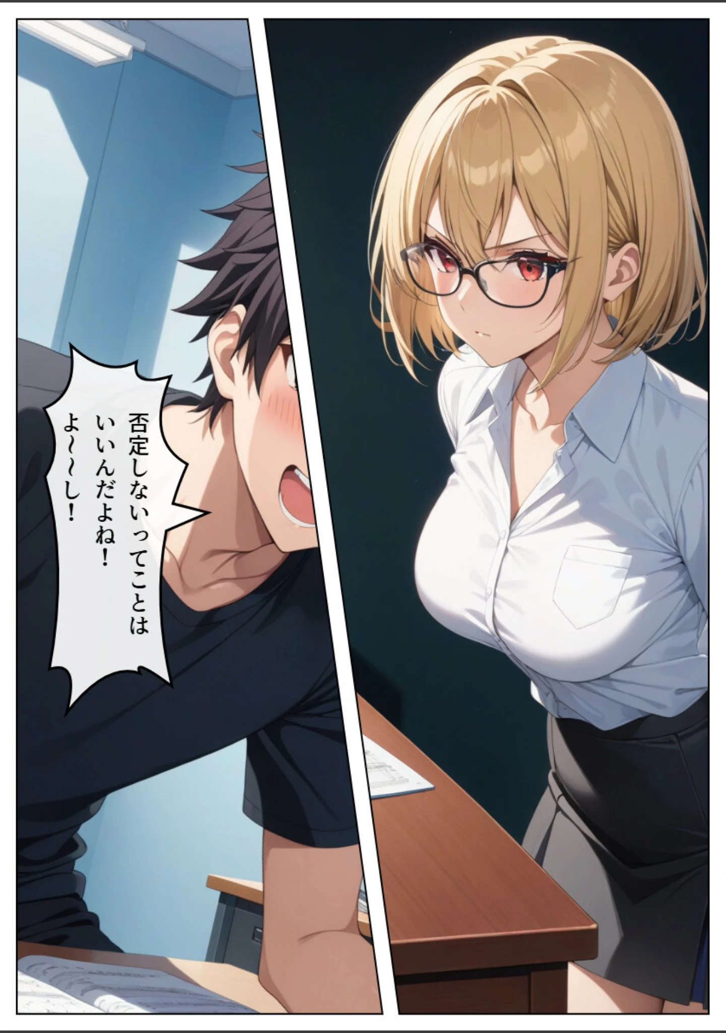 「巨乳眼鏡家庭教師 快楽堕ちしたので中出ししてあげた【白抜き修正版】」（憧れ委員会） 試し読み 12ページ目