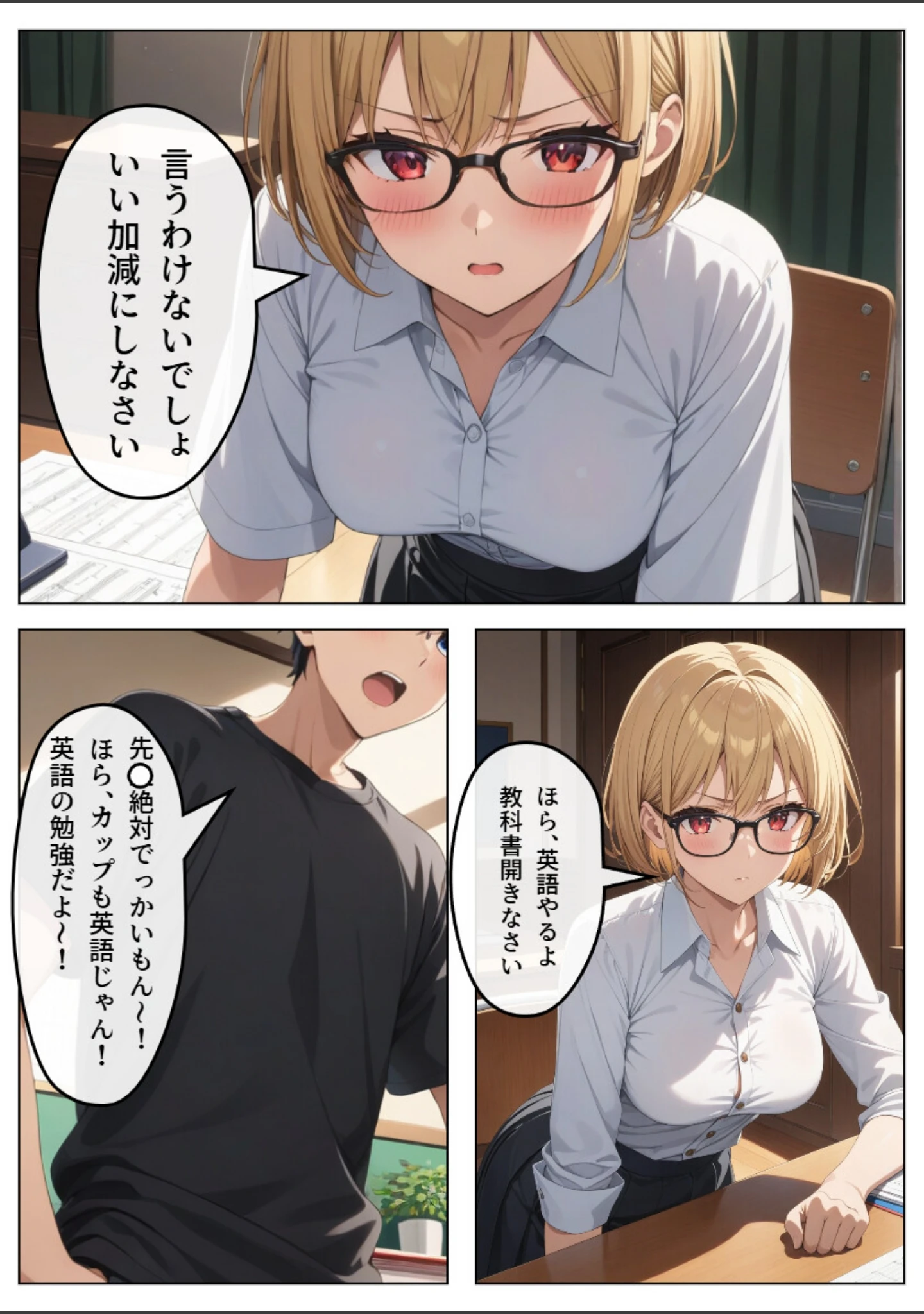 「巨乳眼鏡家庭教師 快楽堕ちしたので中出ししてあげた【白抜き修正版】」（憧れ委員会） 試し読み 5ページ目