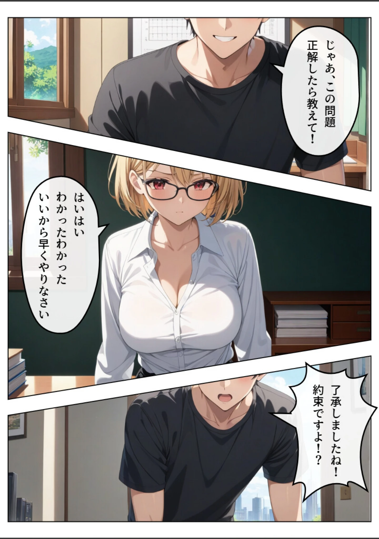 「巨乳眼鏡家庭教師 快楽堕ちしたので中出ししてあげた【白抜き修正版】」（憧れ委員会） 試し読み 7ページ目