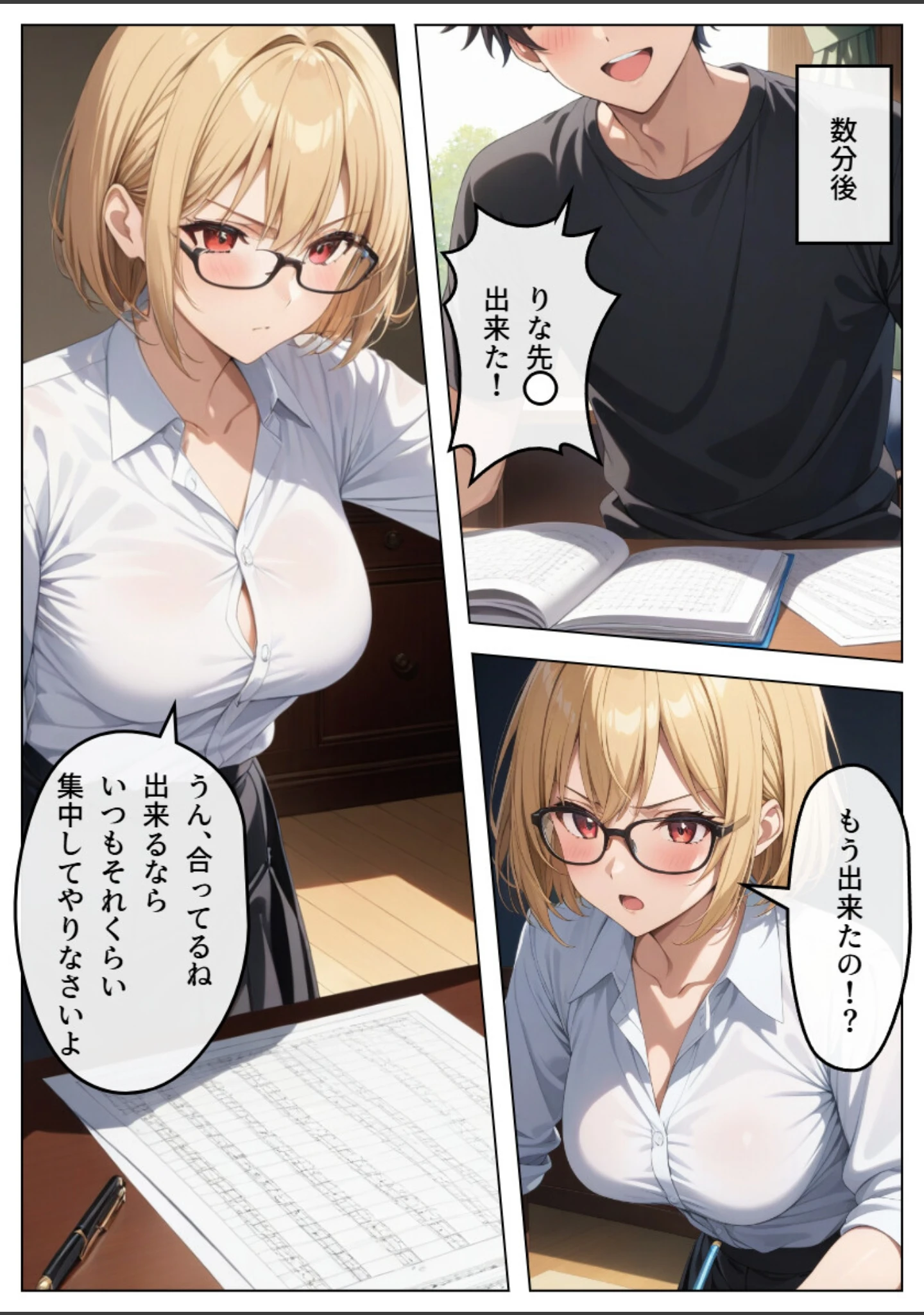 「巨乳眼鏡家庭教師 快楽堕ちしたので中出ししてあげた【白抜き修正版】」（憧れ委員会） 試し読み 8ページ目