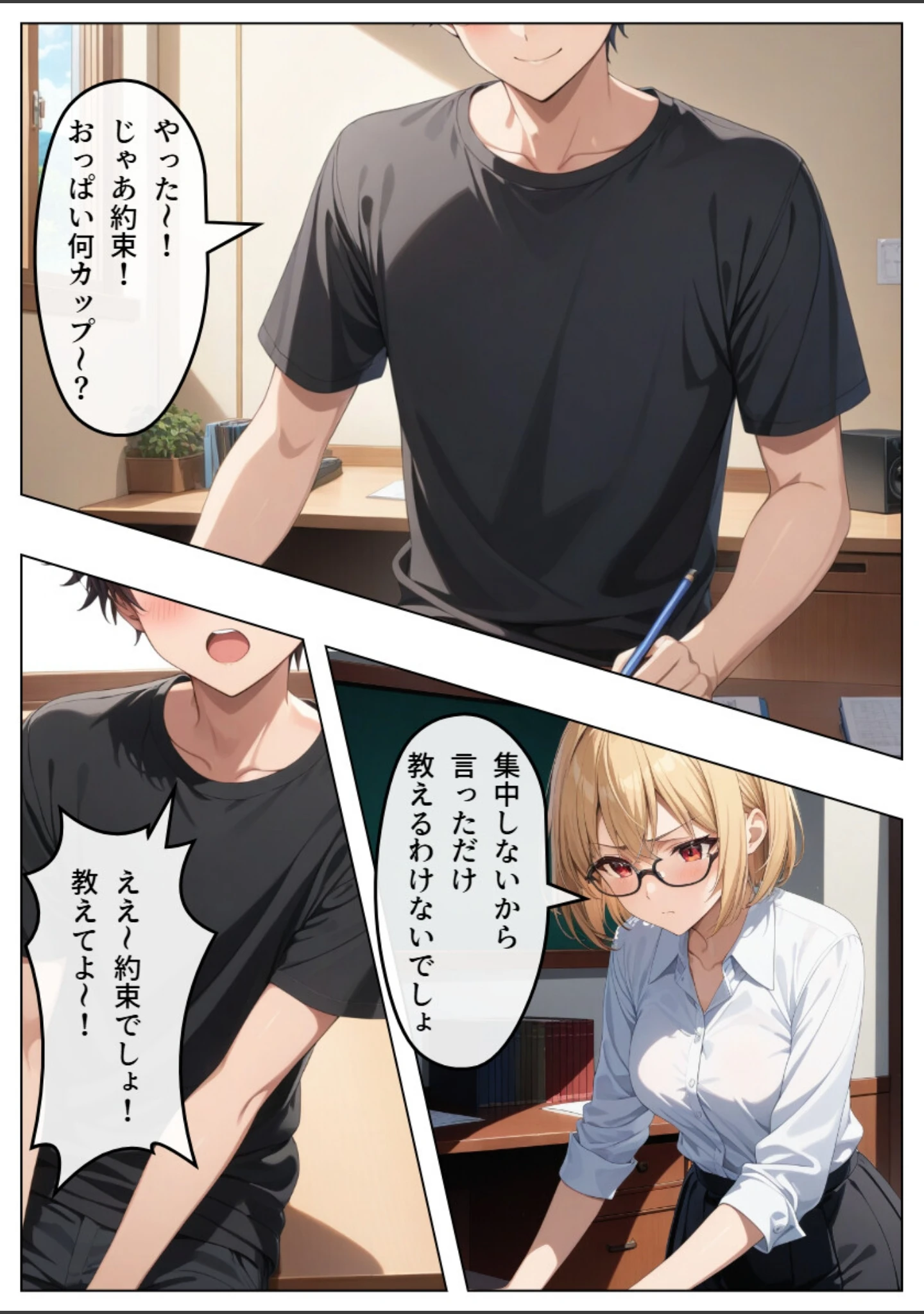「巨乳眼鏡家庭教師 快楽堕ちしたので中出ししてあげた【白抜き修正版】」（憧れ委員会） 試し読み 9ページ目