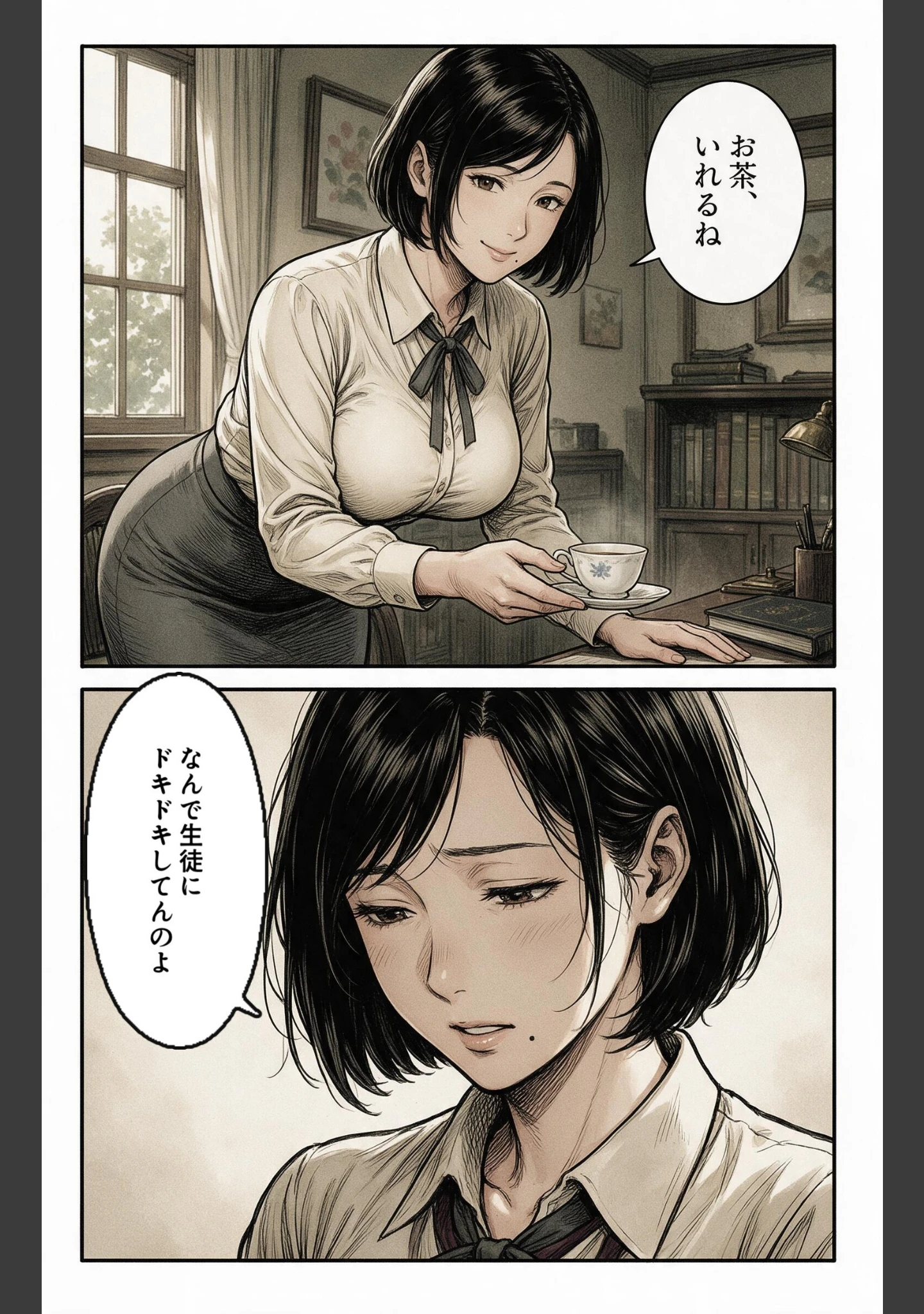 「お堅いと思ってた巨乳家庭教師のお姉さんに勉強を教わってたら身体で覚えろって教え込まれた話【モザイク版】（単話）」（神鳴もえぎ） 試し読み 10ページ目