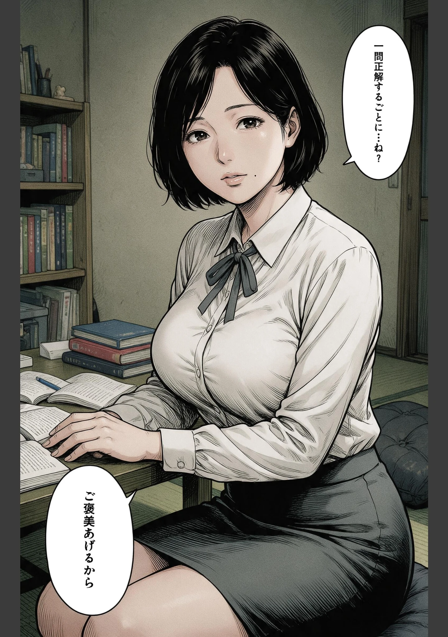 「お堅いと思ってた巨乳家庭教師のお姉さんに勉強を教わってたら身体で覚えろって教え込まれた話【モザイク版】（単話）」（神鳴もえぎ） 試し読み 12ページ目
