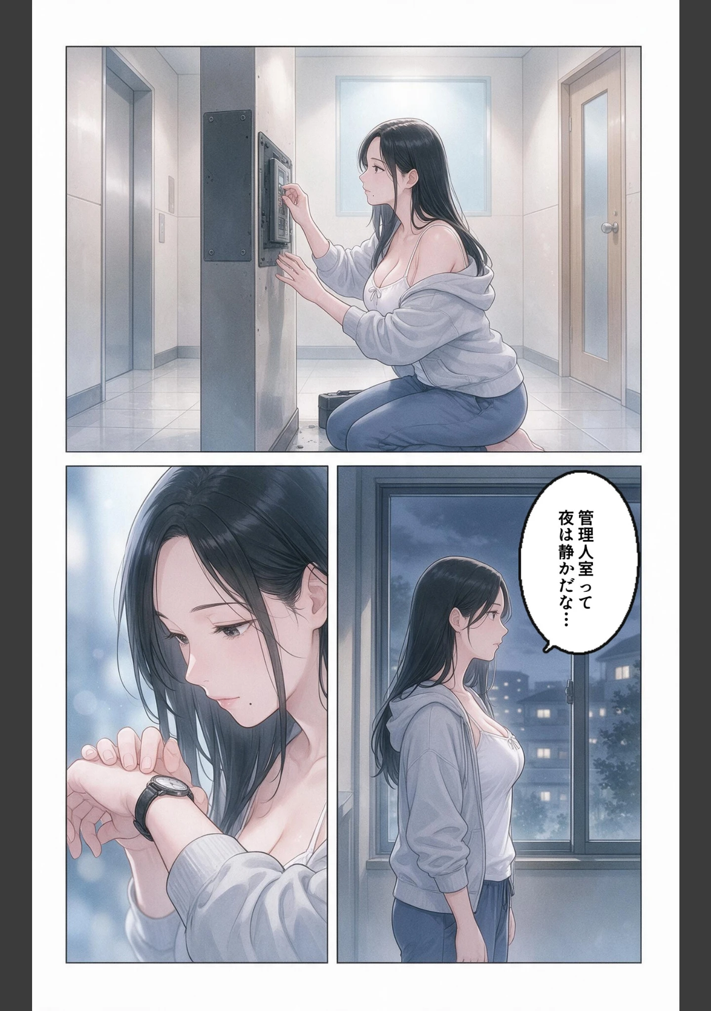「甘え上手なおっぱいの大きい管理人のお姉さんを終電逃して家に泊めたらドロドロに依存された話【モザイク版】（単話）」（灯野ましろ） 試し読み 2ページ目