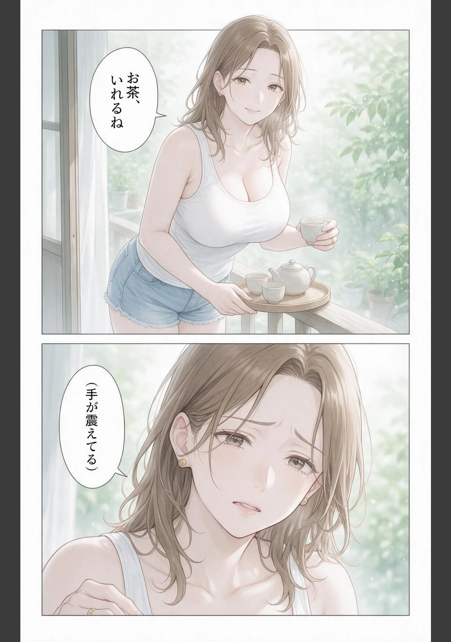 「無防備すぎるタンクトップ姿の隣の奥さんの引っ越しを手伝ったら中出しHさせてくれた話【モザイク版】（単話）」（灯野ましろ） 試し読み 10ページ目