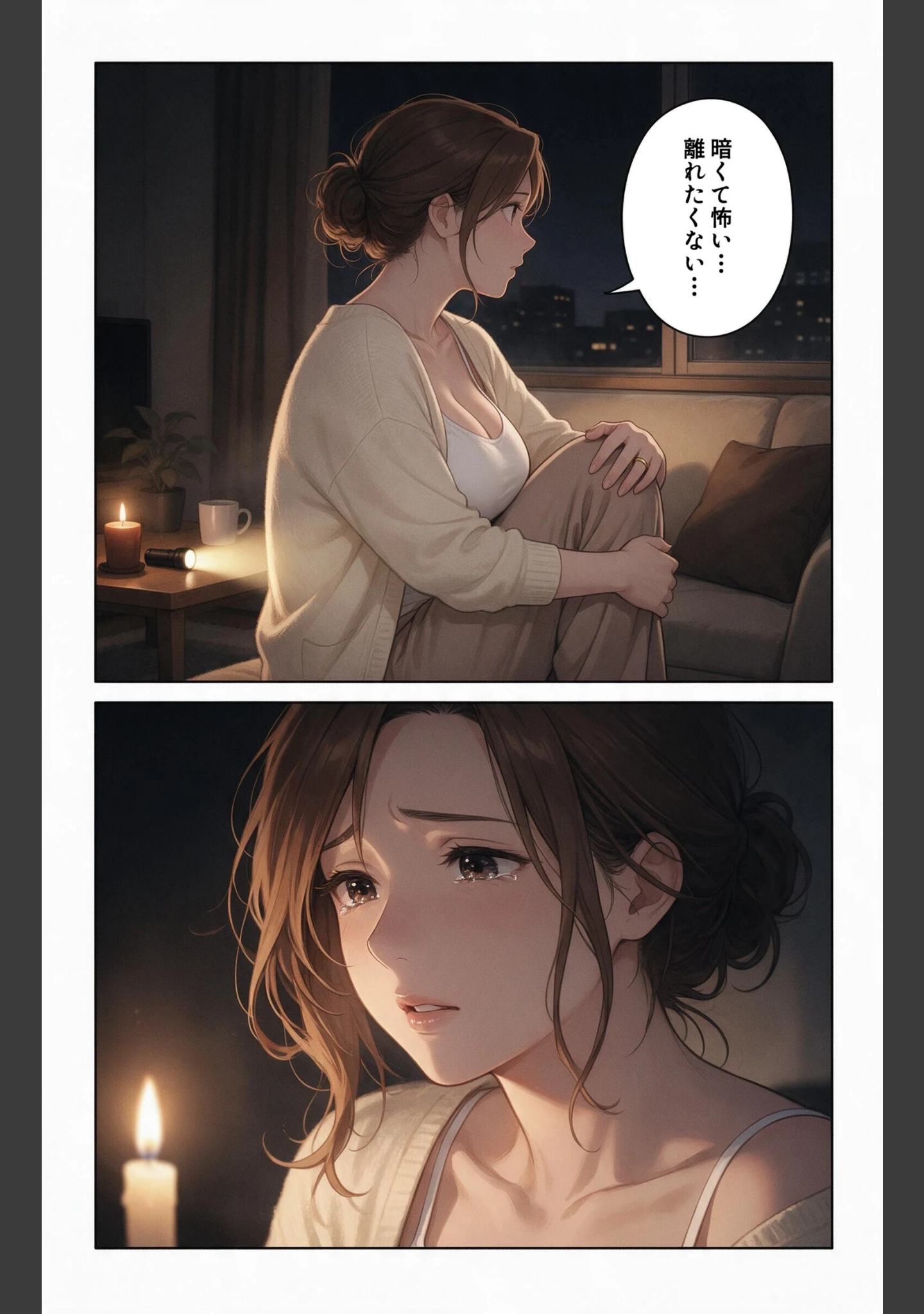 「寂しがりなおっぱいの大きい管理人のお姉さんと停電の暗闇で密着したらもう帰さないって抱き込まれた話【モザイク版】（単話）」（灯野ましろ） 試し読み 11ページ目