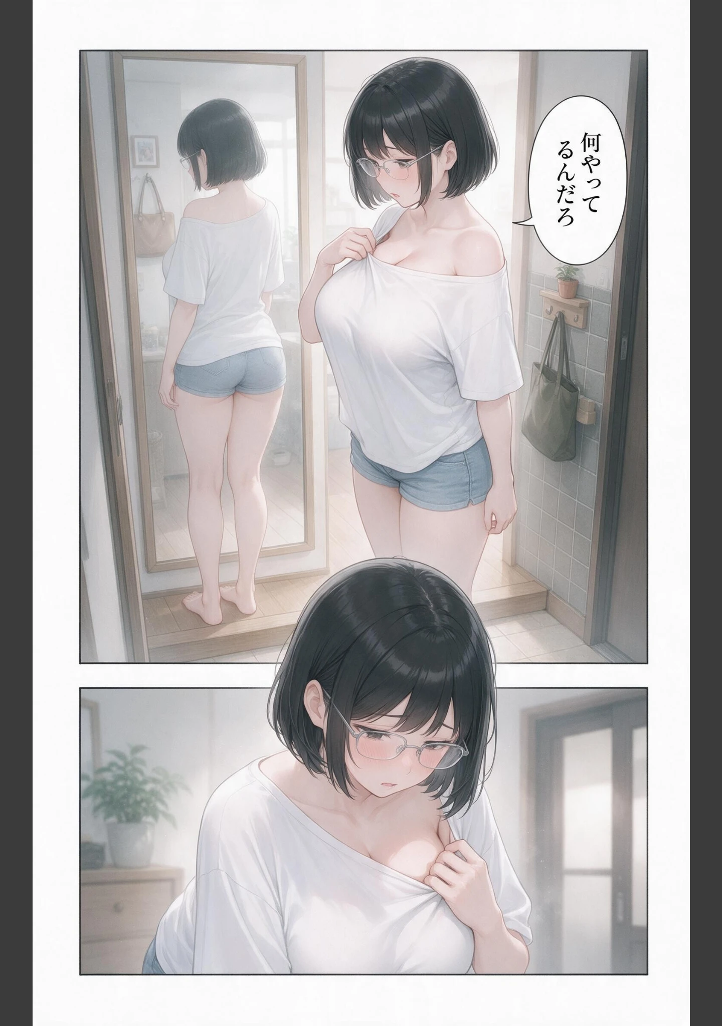 「濡れた服が張り付いたノーブラ隣の奥さんを土砂降りの雨宿りで匿ったら押し倒されて生ハメされた話【モザイク版】（単話）」（灯野ましろ） 試し読み 8ページ目