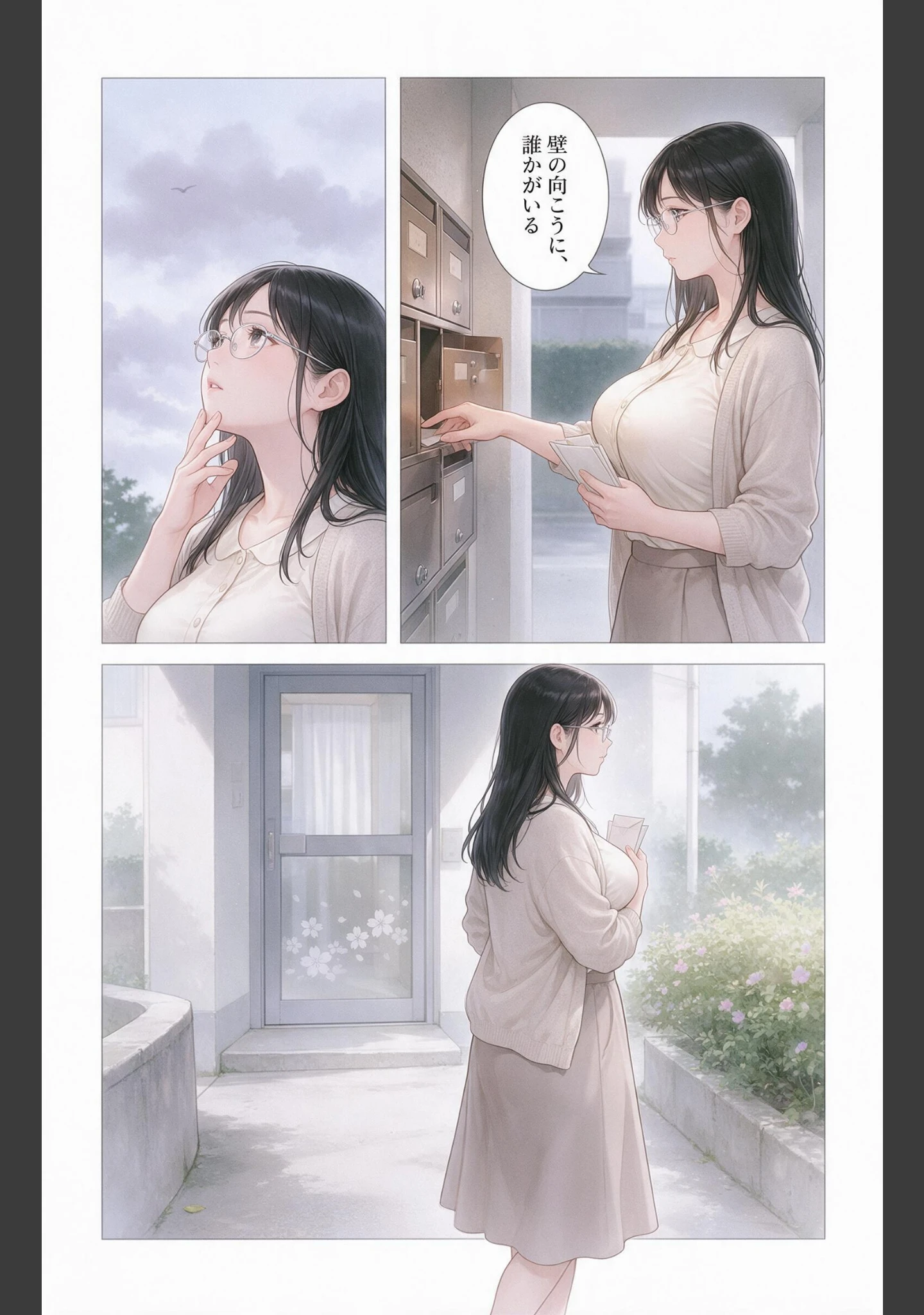 「清楚だと思っていた巨乳人妻大家を土砂降りの雨宿りで匿ったら欲求不満でビッチビチだった話【モザイク版】（単話）」（灯野ましろ） 試し読み 2ページ目