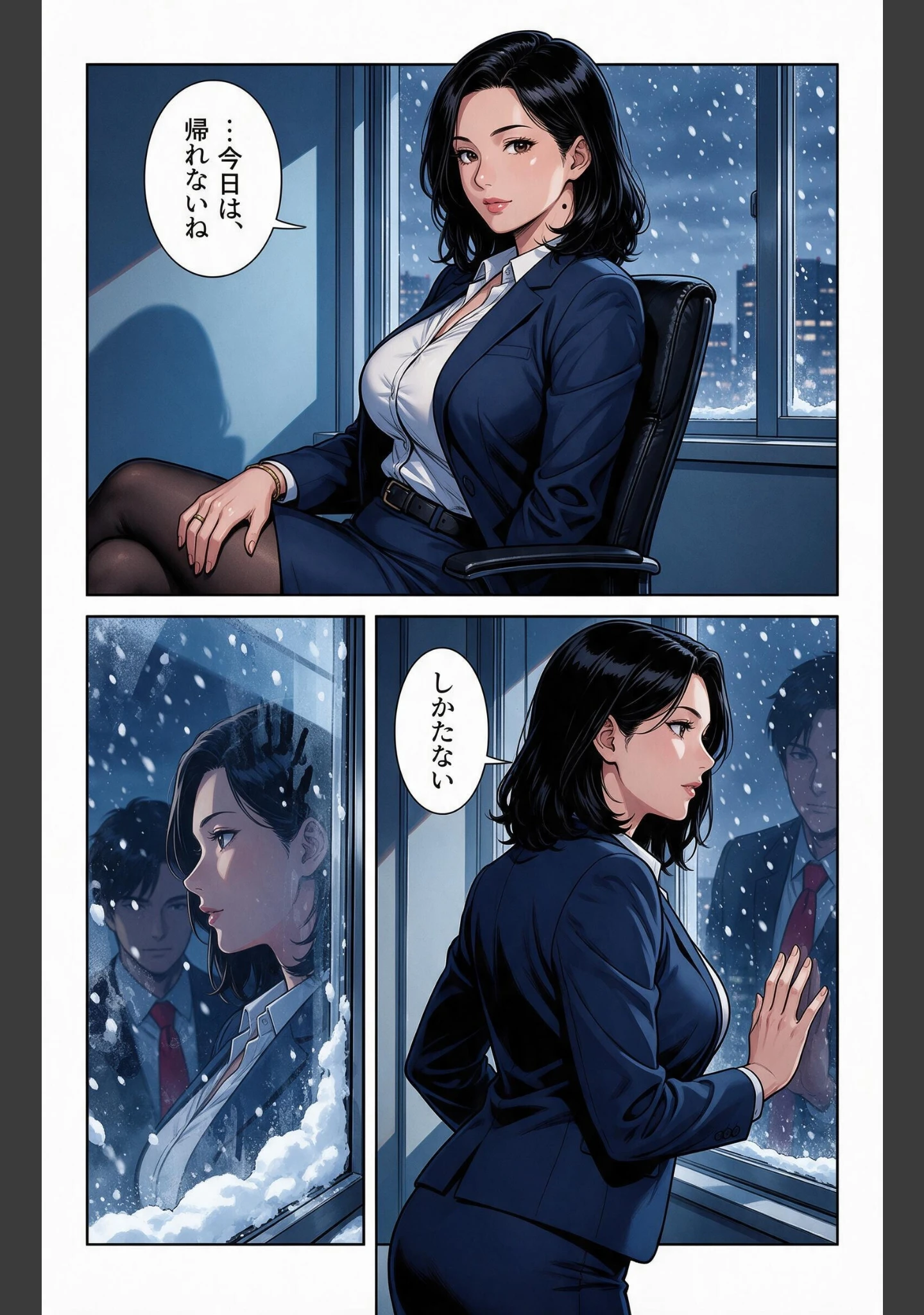 「お堅いと思ってた爆乳女上司と大雪で足止めされたら朝まで搾り取られた件【モザイク版】（単話）」（宵待あかり） 試し読み 9ページ目
