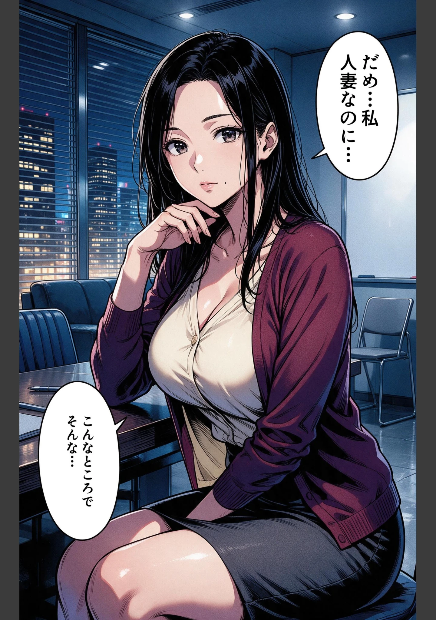 「清楚だと思っていた爆乳取引先の人妻と会議室に閉じ込められたら押し倒されて生ハメされた話【モザイク版】（単話）」（宵待あかり） 試し読み 12ページ目