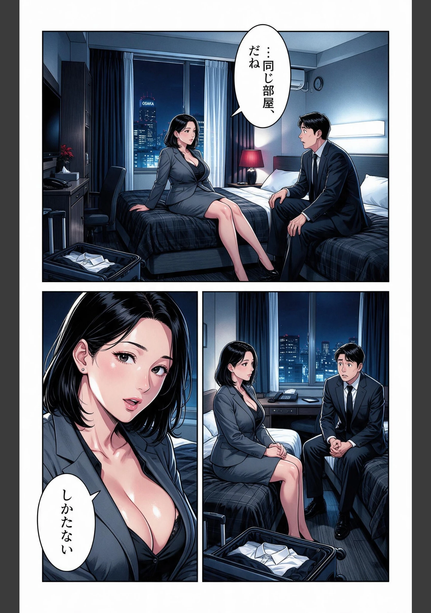 「塩対応だったおっぱいの大きい女上司と出張先で相部屋になって上に跨がられて搾られた話【モザイク版】（単話）」（宵待あかり） 試し読み 9ページ目