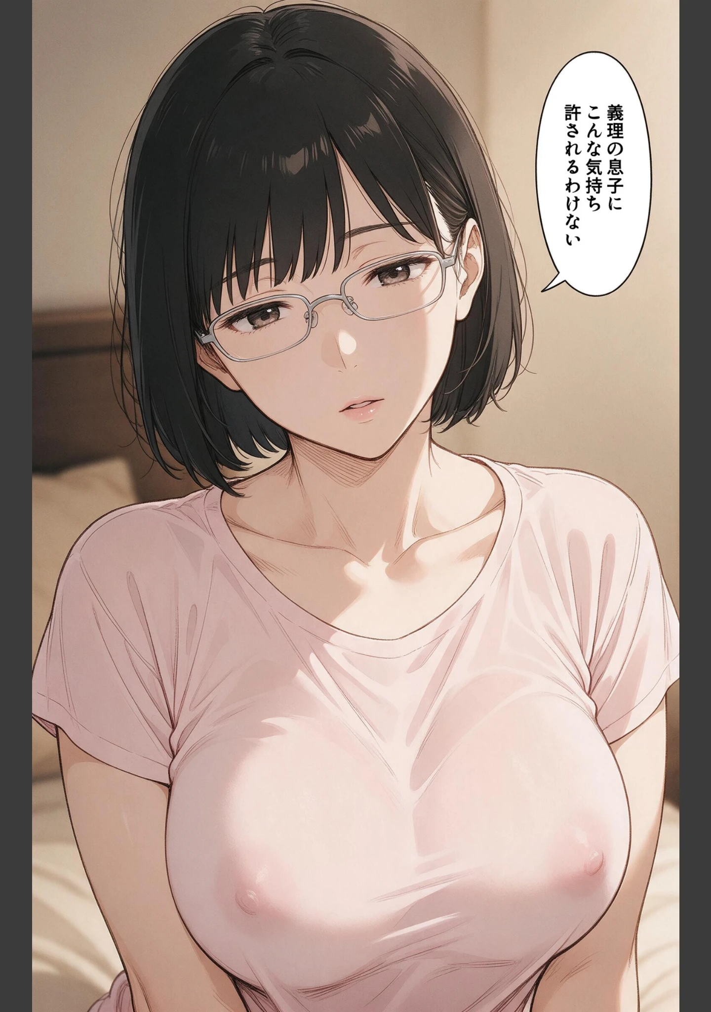 「風呂上がりで火照ったノーブラ義母と風呂場で鉢合わせたら好きにしていいって言われた話【モザイク版】（単話）」（藤白すずり） 試し読み 7ページ目