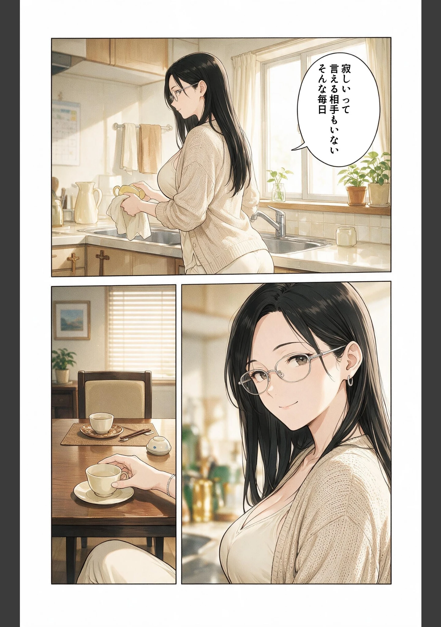 「寂しがりな巨乳叔母さんと停電の暗闇で密着したら孕ませてって懇願された話【モザイク版】（単話）」（藤白すずり） 試し読み 2ページ目
