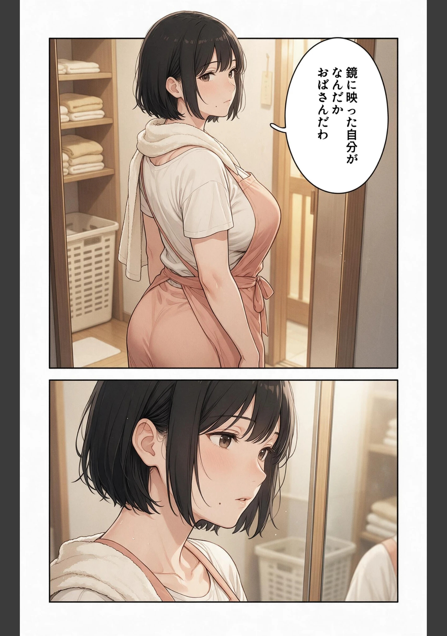 「清楚だと思っていた巨乳義母に熱を出して看病されたら朝まで搾り取られた話【モザイク版】（単話）」（藤白すずり） 試し読み 4ページ目
