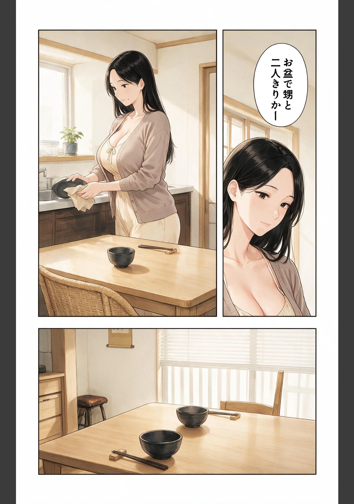 「無防備すぎる爆乳叔母さんとお盆の実家で二人になり甘えたい盛りでベタベタだった話【モザイク版】（単話）」（藤白すずり） 試し読み 2ページ目