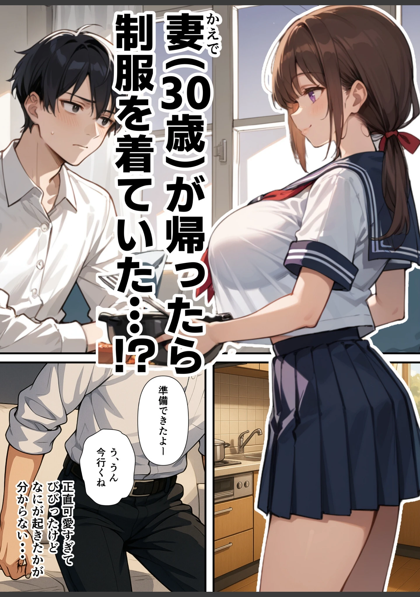 「セックスレスに悩む若妻（30）12年ぶりに制服を着てイチャラブセックスする話【白抜き修正版】」（あくめくん） 試し読み 13ページ目