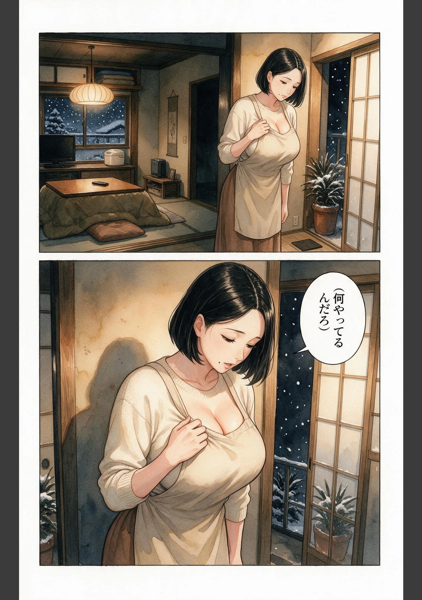 「塩対応だった爆乳ママ友と大雪で足止めされたら中出しが止まらなくなった話【モザイク版】（単話）」（百舌鳥ゆかり） 試し読み 8ページ目