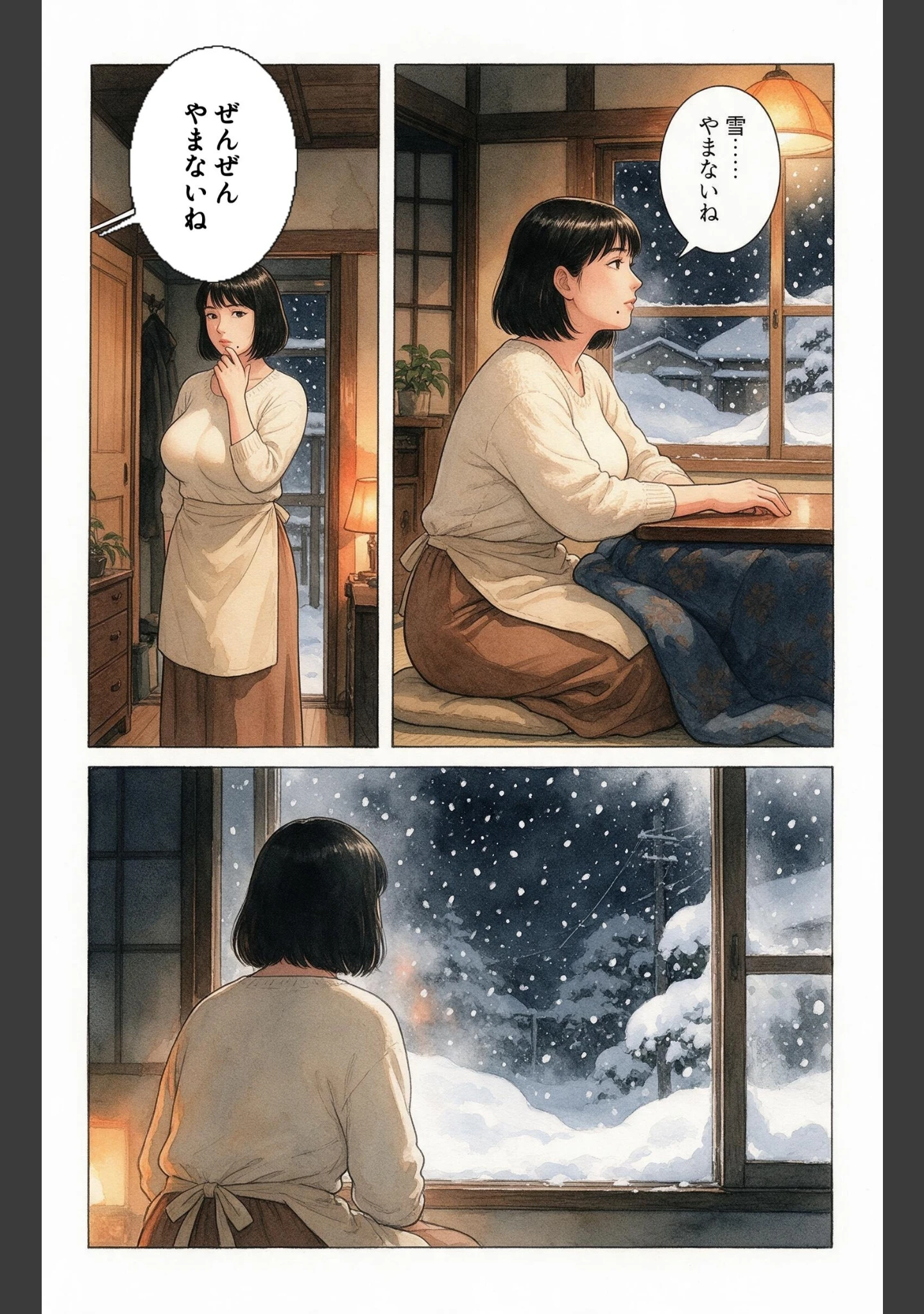 「塩対応だった爆乳ママ友と大雪で足止めされたら中出しが止まらなくなった話【モザイク版】（単話）」（百舌鳥ゆかり） 試し読み 9ページ目