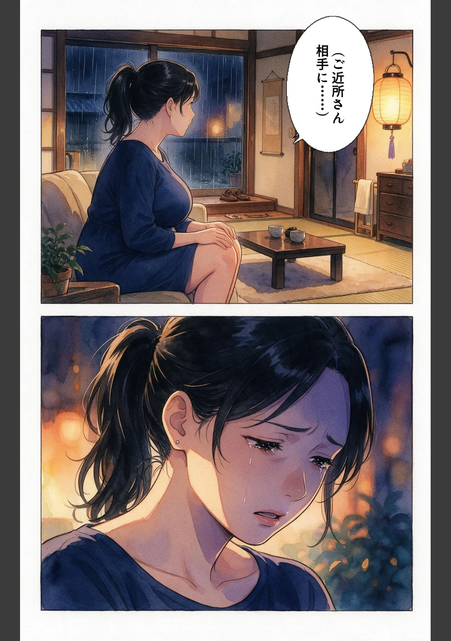 「濡れた服が張り付いたノーブラママ友を土砂降りの雨宿りで匿ったら押し倒されて生ハメされた話【モザイク版】（単話）」（百舌鳥ゆかり） 試し読み 11ページ目
