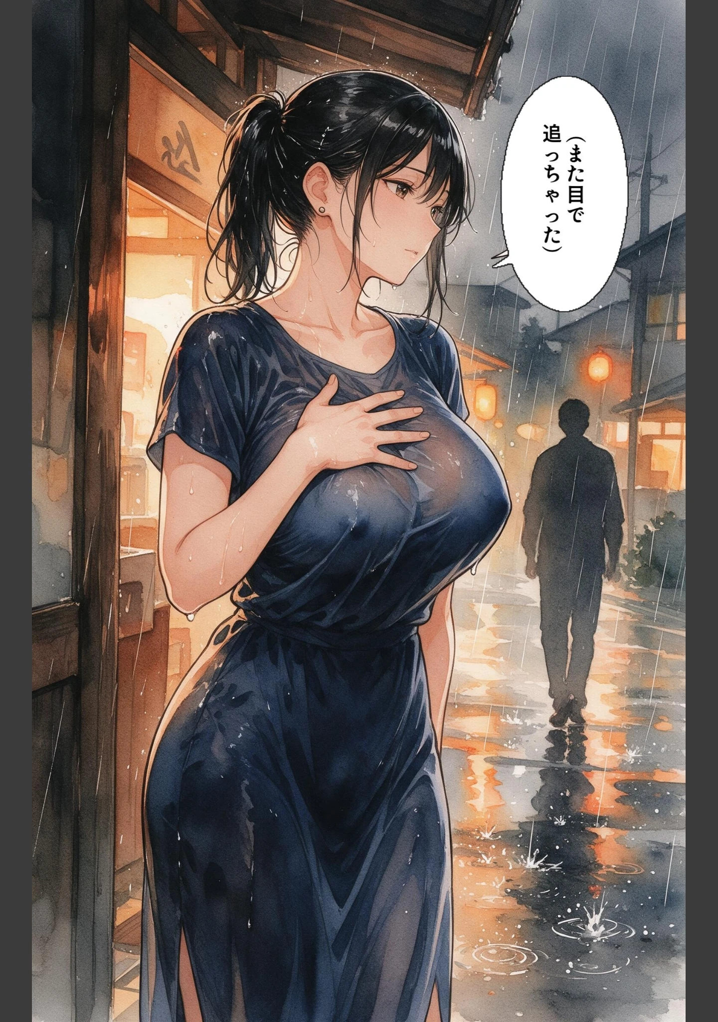 「濡れた服が張り付いたノーブラママ友を土砂降りの雨宿りで匿ったら押し倒されて生ハメされた話【モザイク版】（単話）」（百舌鳥ゆかり） 試し読み 7ページ目